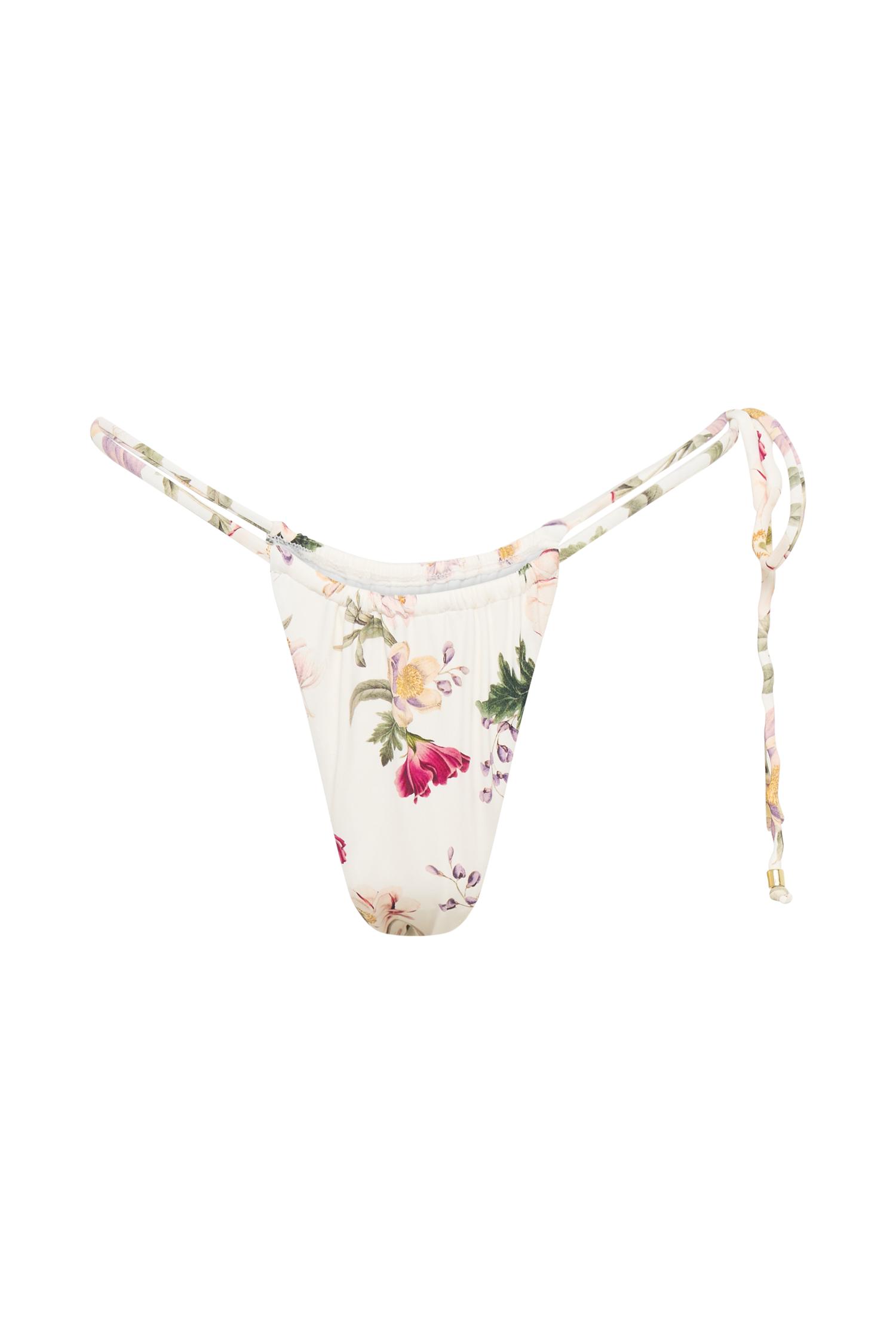 Andie Ruched String Side Bikini Brief - Bella Rosa Print Product Image