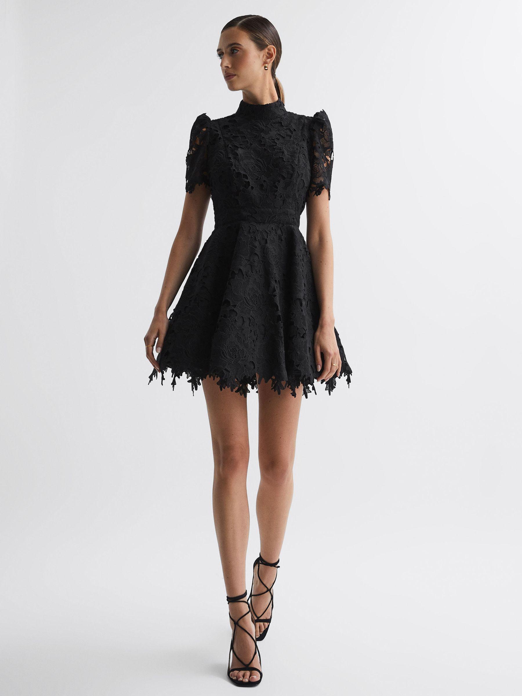 Leo Lin Lace Mini Dress in Ebony Product Image