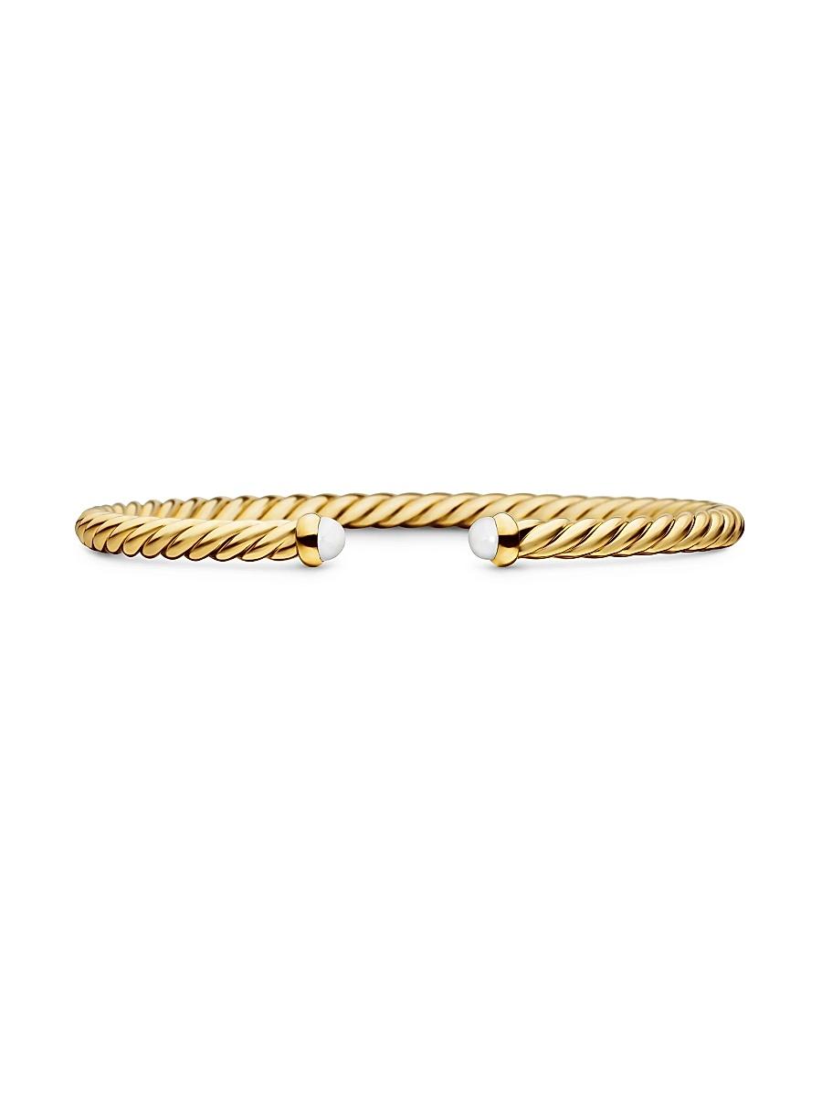 Womens Modern Cablespira Bracelet in 18K Yellow Gold Product Image