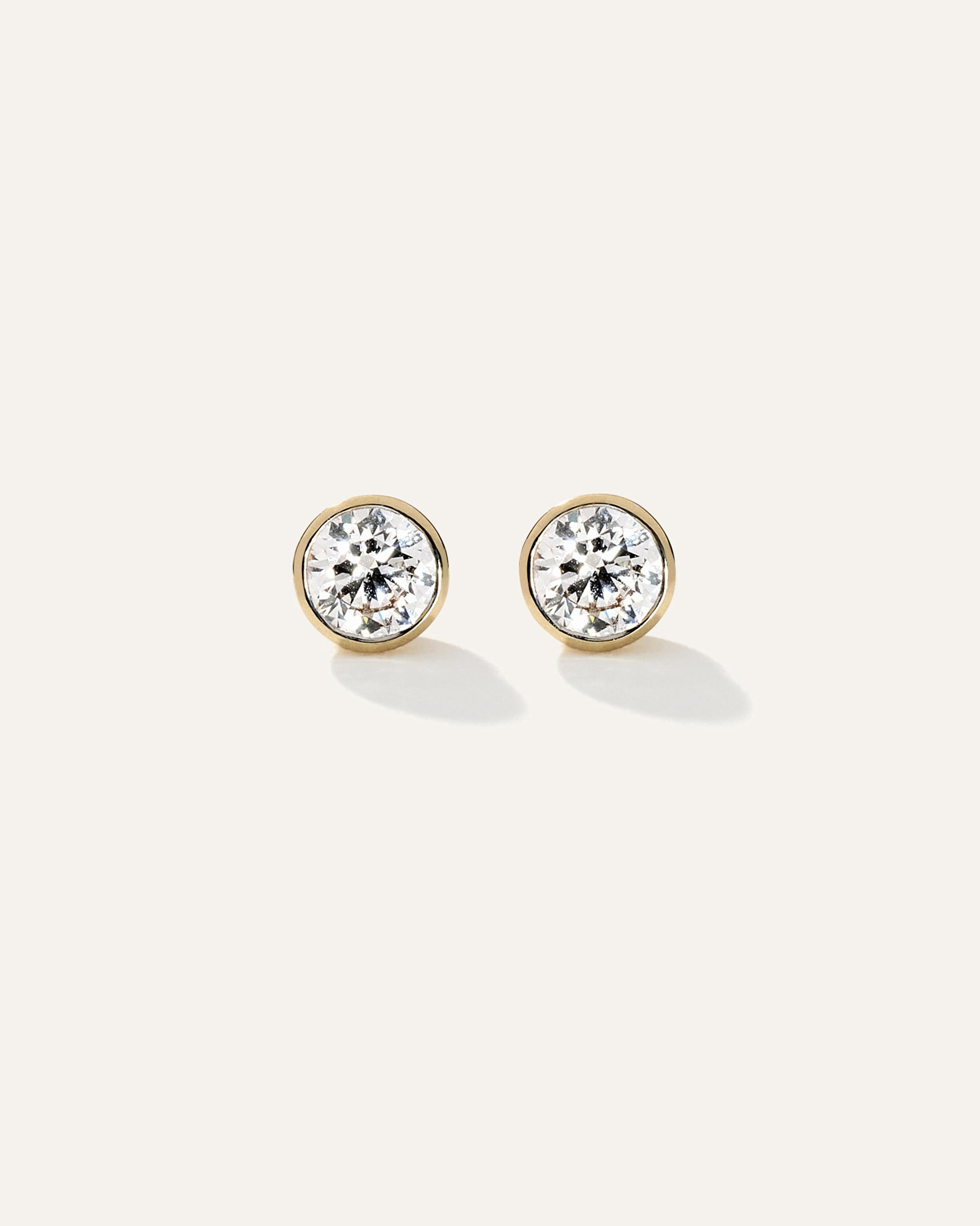 Quince | Women's 14K Gold Lab Grown Diamond Bezel Studs Product Image