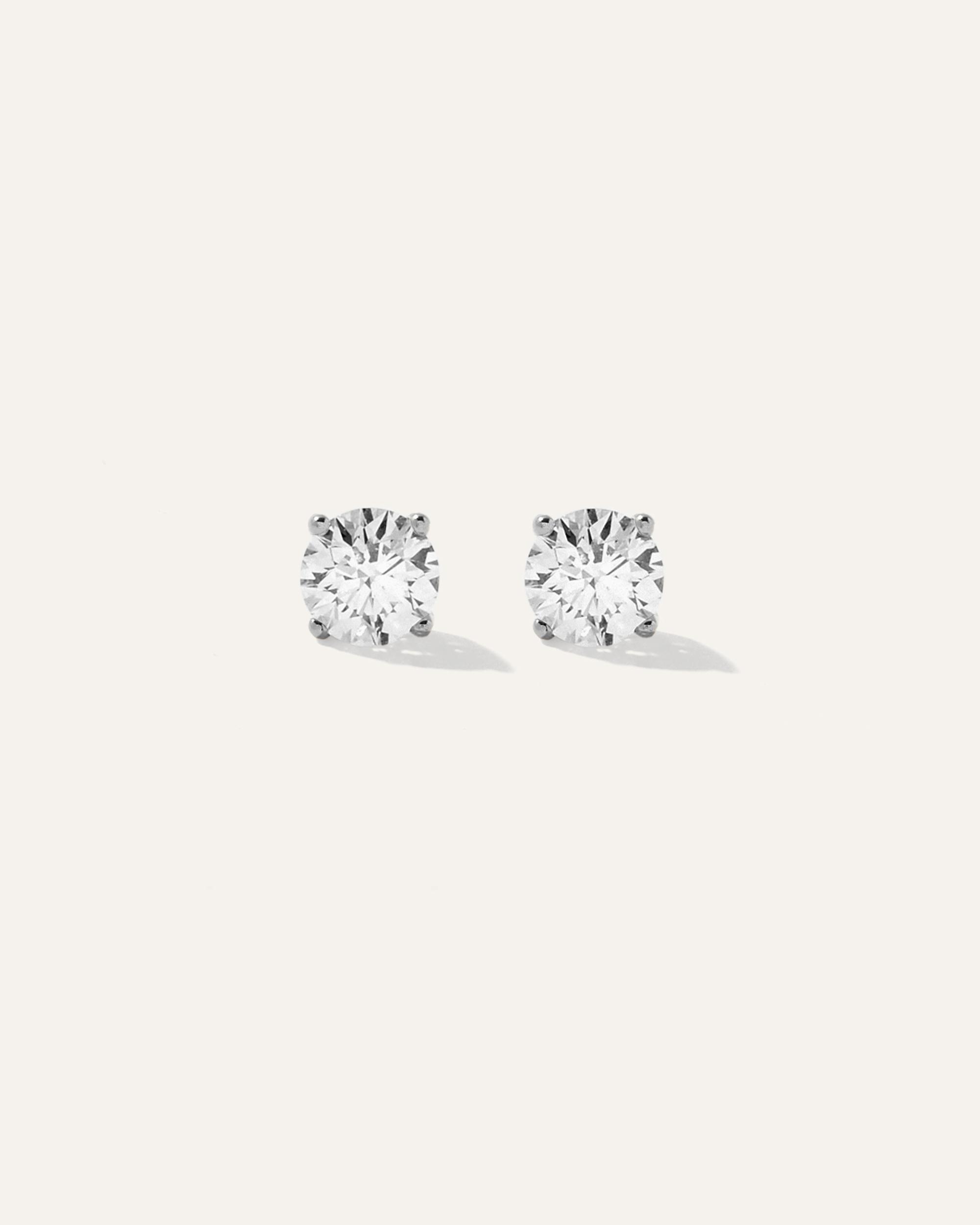 Quince | Women's 14K Gold Lab Grown Diamond Four-Prong Solitaire Studs Product Image