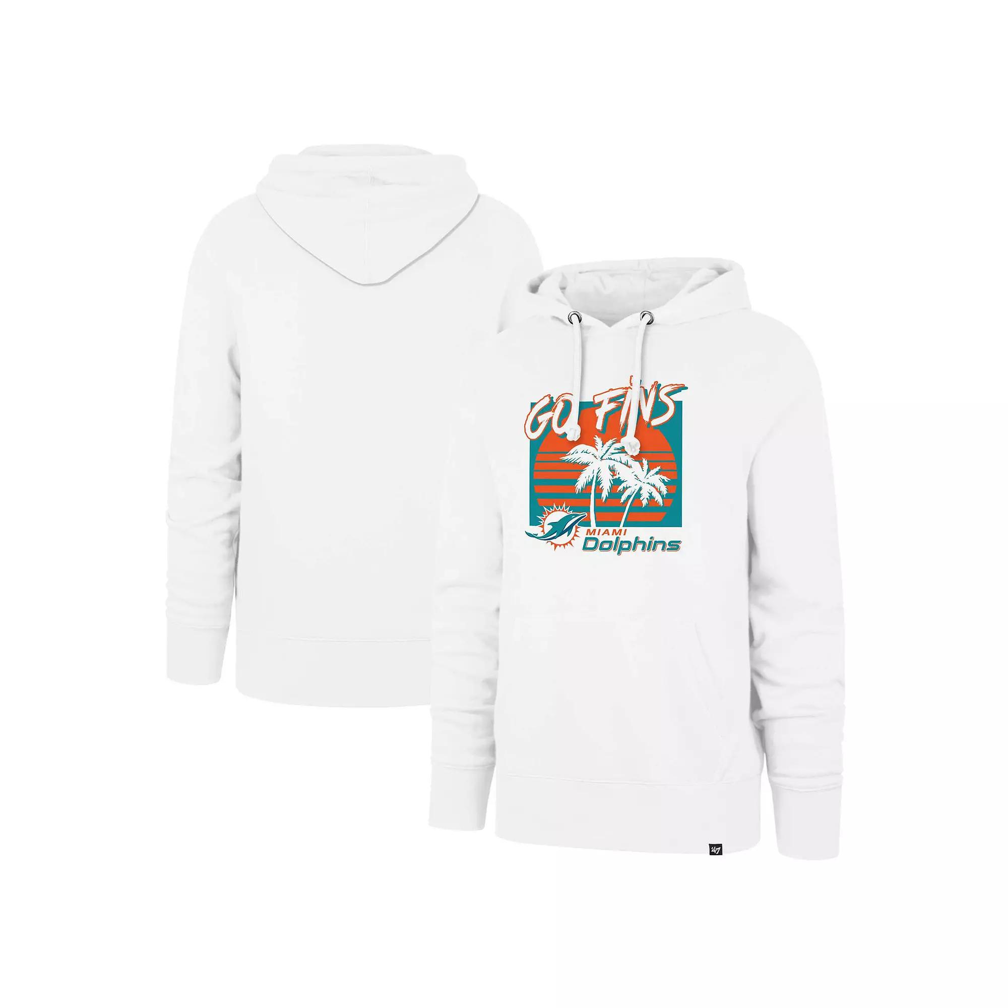 Men's '47 White Miami Dolphins Go Fins Regional Headline Pullover Hoodie,  Product Image