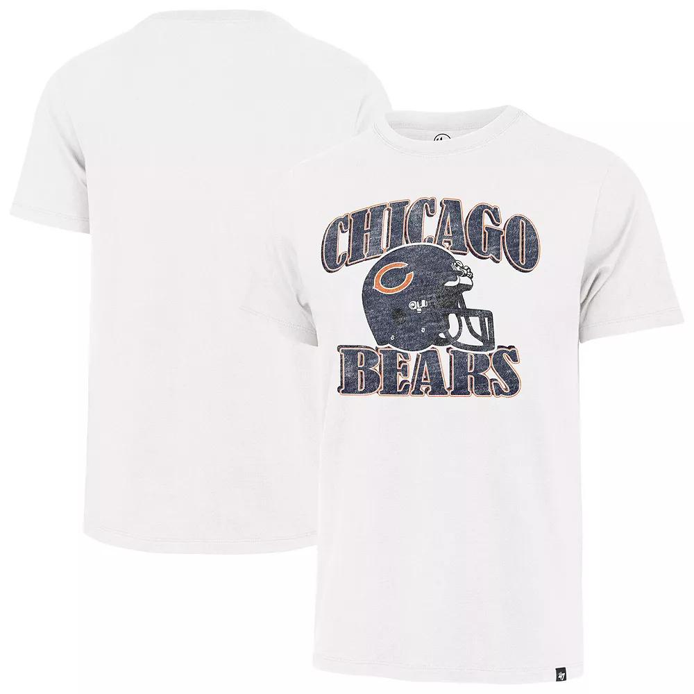 Men's '47 White Chicago Bears Overrun Franklin Throwback Logo T-Shirt, Size: 2XL Product Image