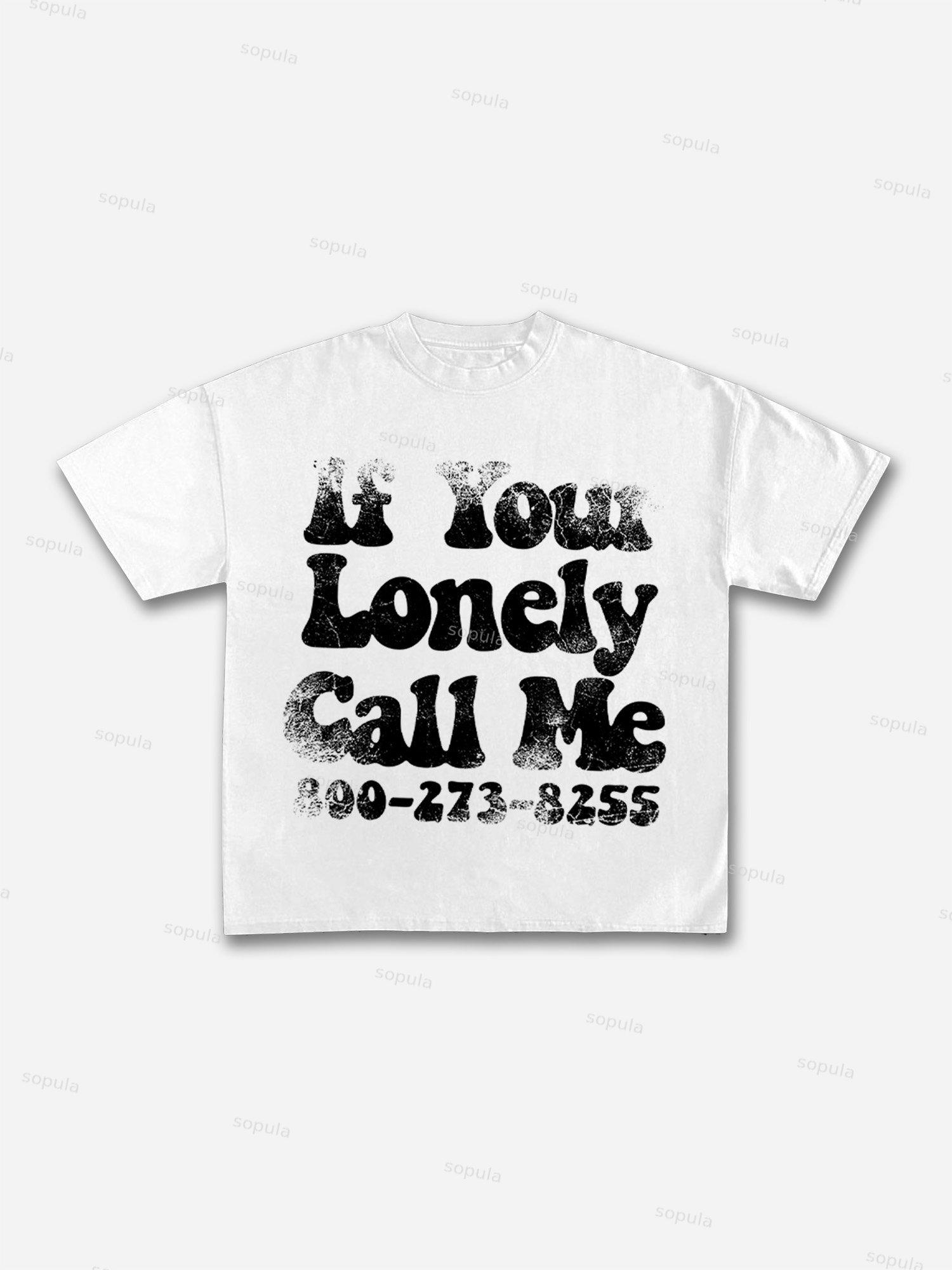 Mental Health. If Your Lonely, Call Me Vintage Graphic Cotton T-shirt Product Image