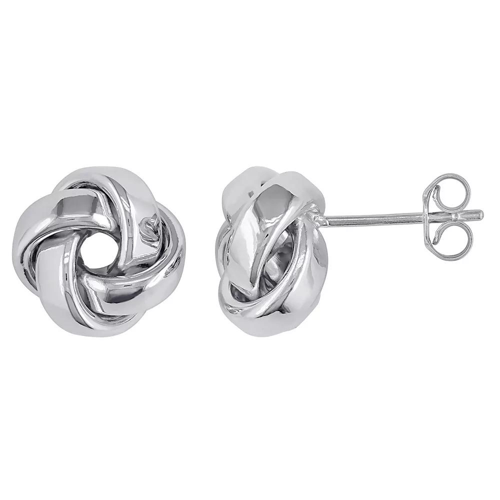 Stella Grace 10k White Gold Love Knot Stud Earrings, Women's Product Image