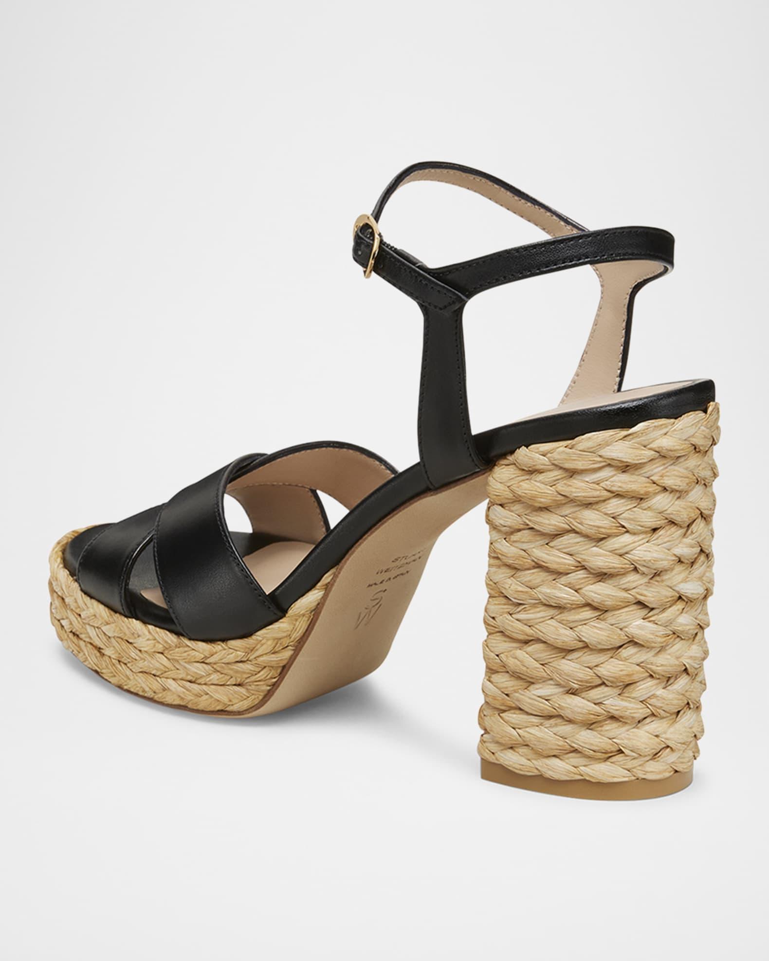 Dayna Leather Crisscross Platform Sandals Product Image