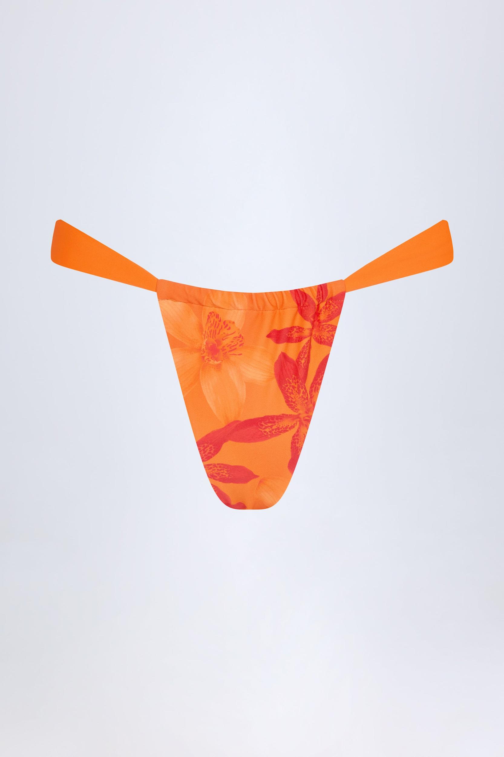 Cheeky Bikini Bottoms in Orange Orchid Print Product Image
