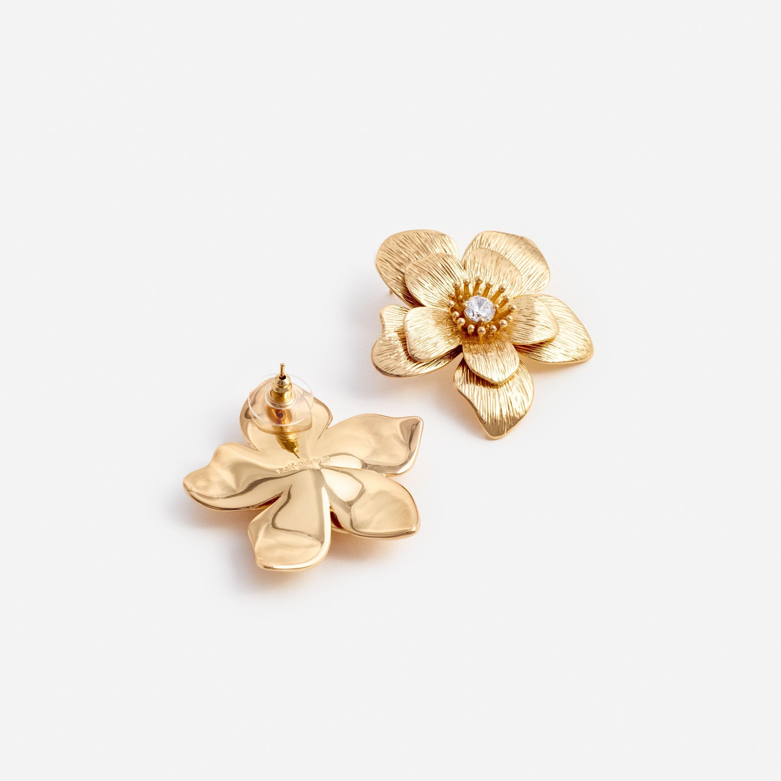 Gold Flower Earrings Product Image
