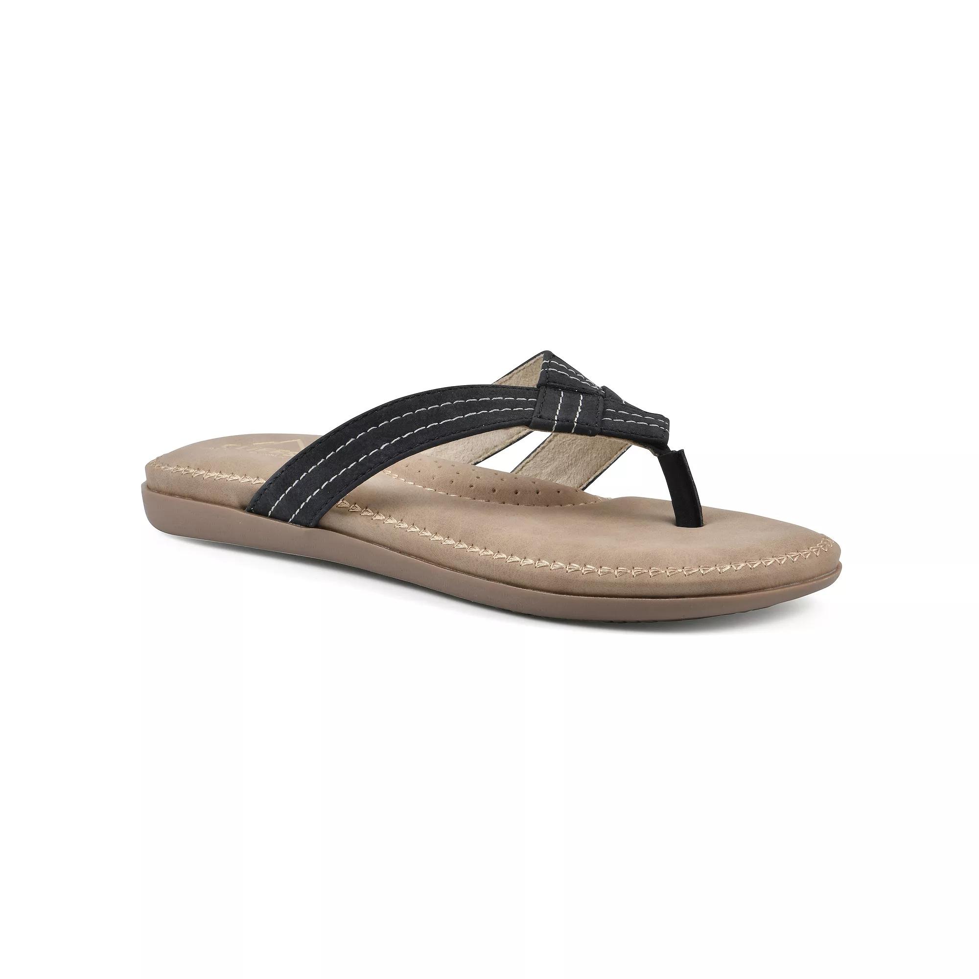 Cliffs by White Mountain Fateful Women's Comfort Thong Sandals, Size: 9.5, Black Nubuck Product Image