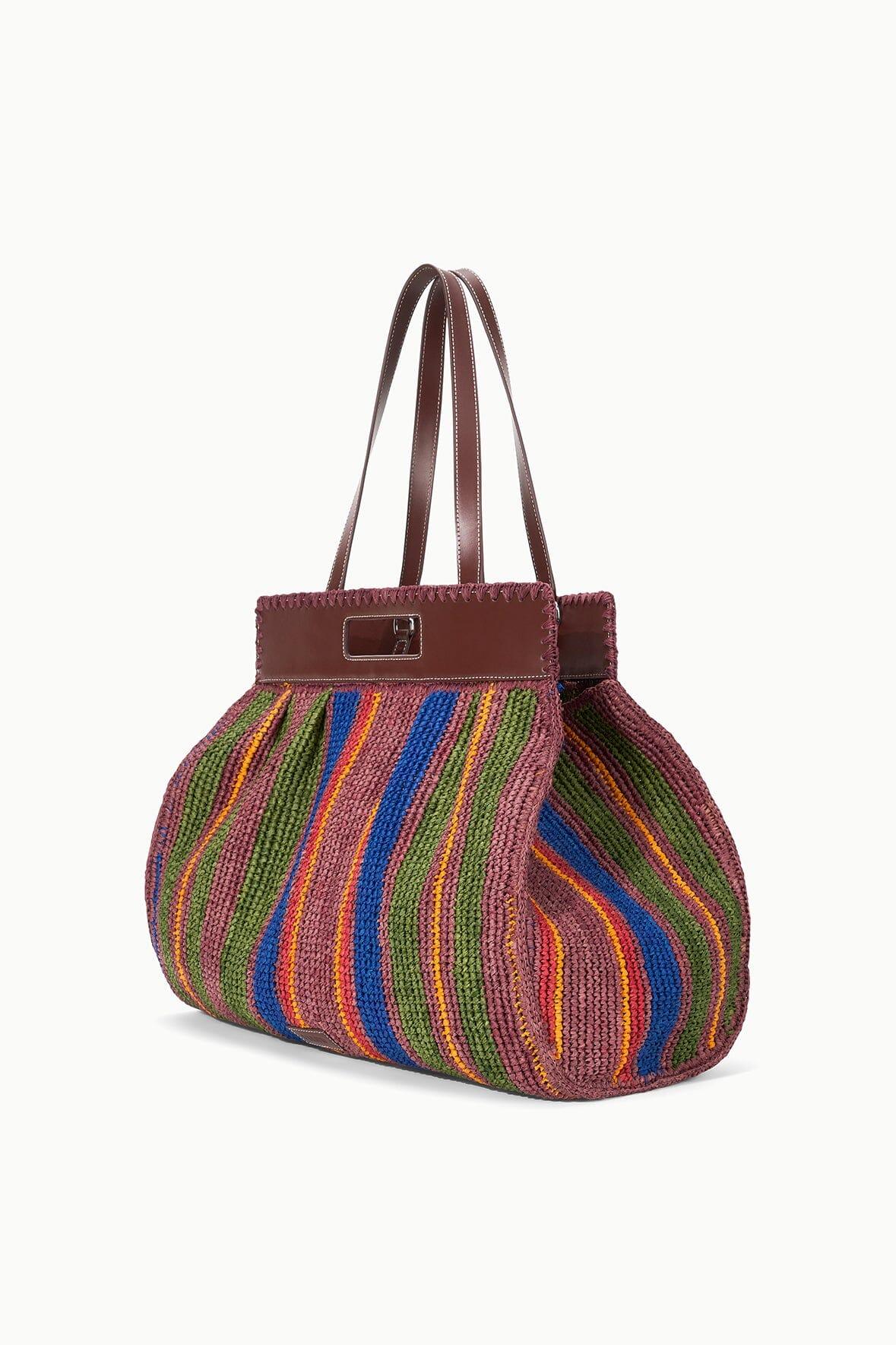 RUE TOTE BAG | JUNGLE STRIPE RAFFIA Product Image