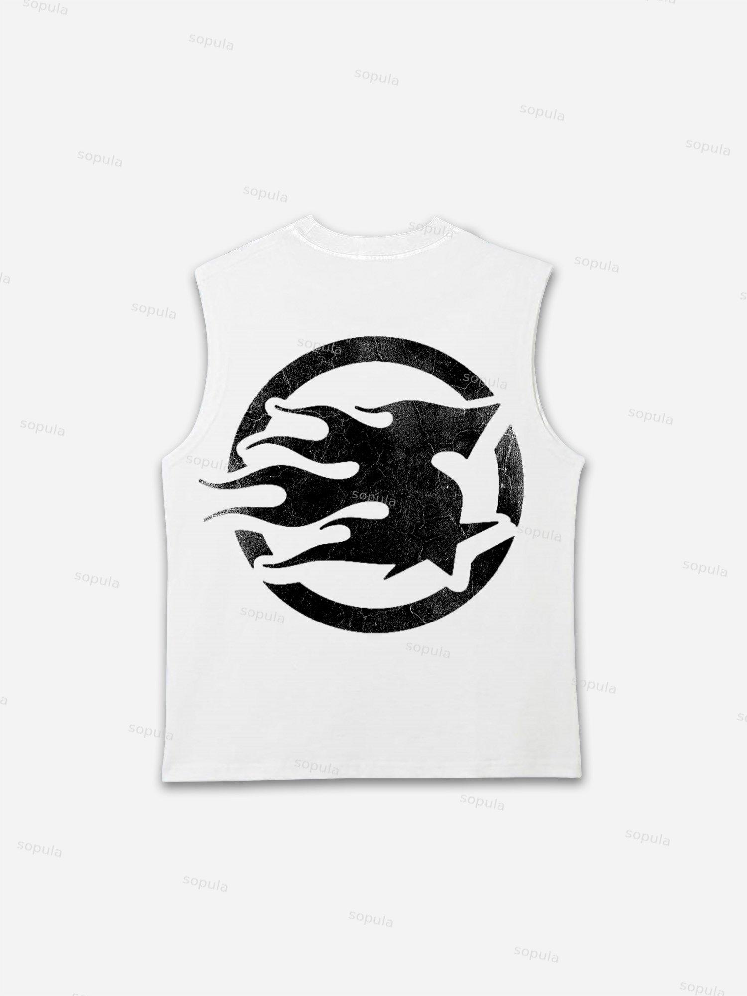 Street Metal Braces Vintage Lips Graphic Tank Top Product Image