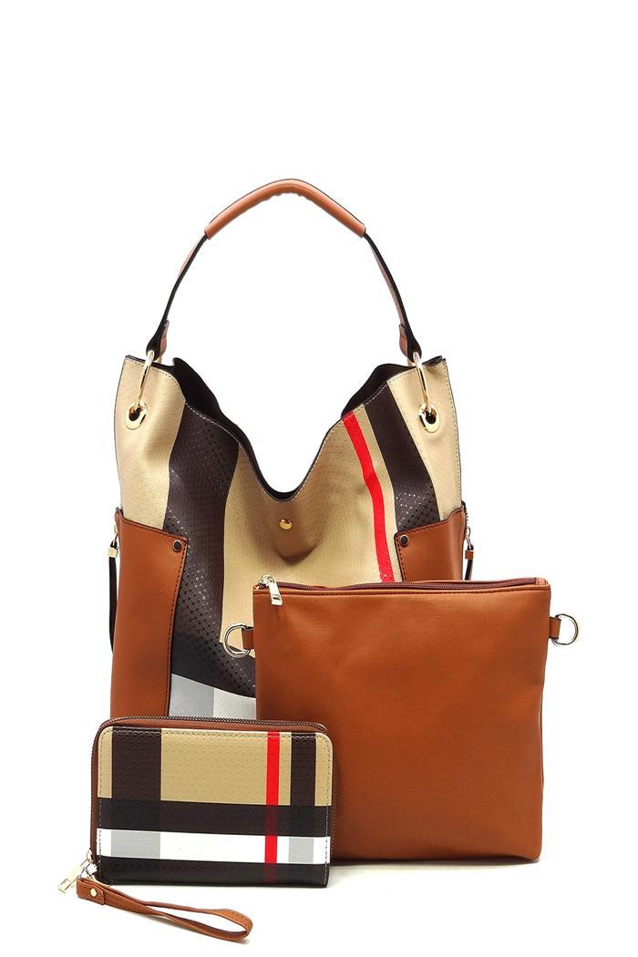 Tartan plaid check 3-in-1 shoulder bag Product Image