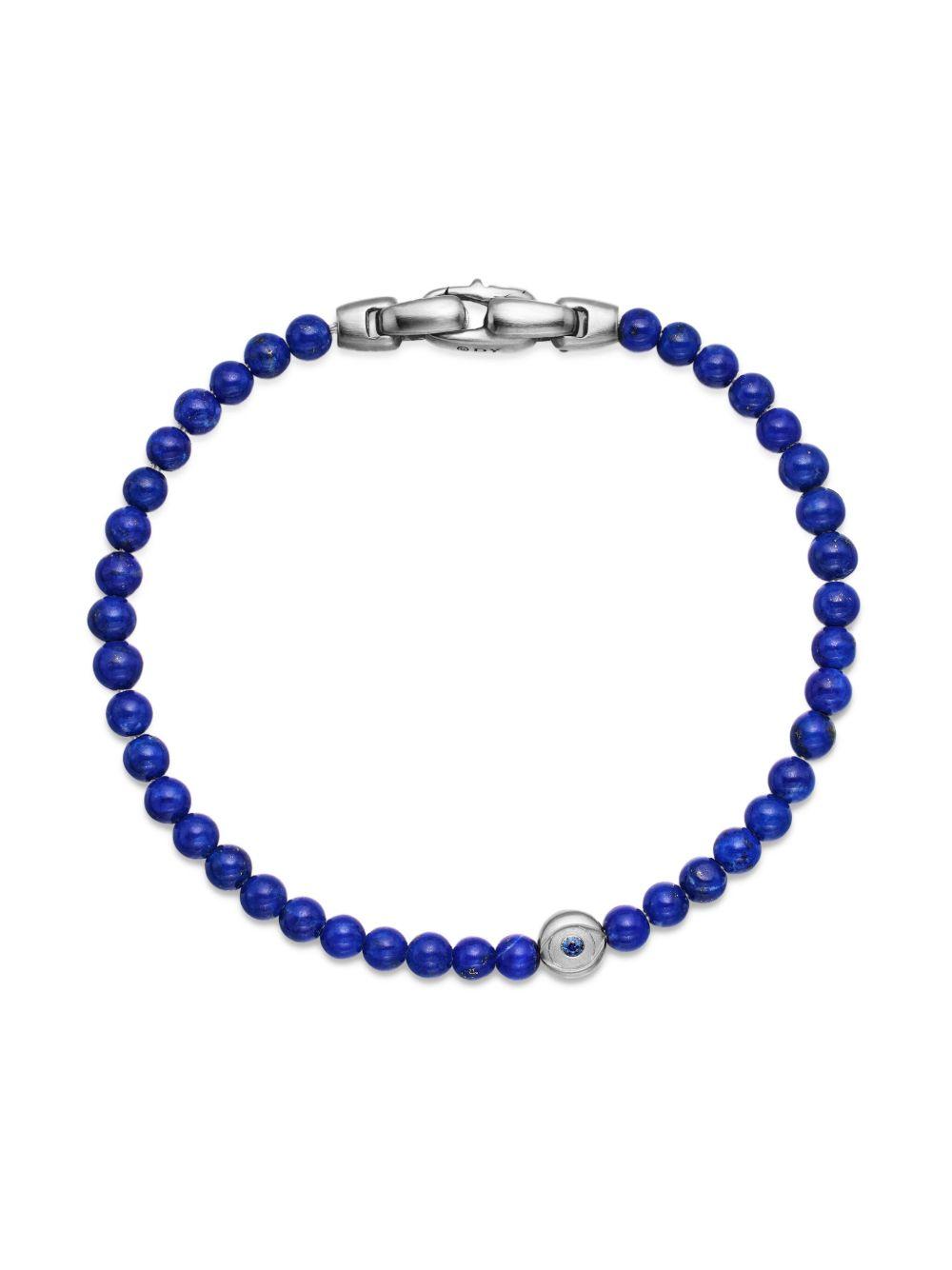 sterling silver Spiritual Beads Evil Eye bracelet (4mm) Product Image
