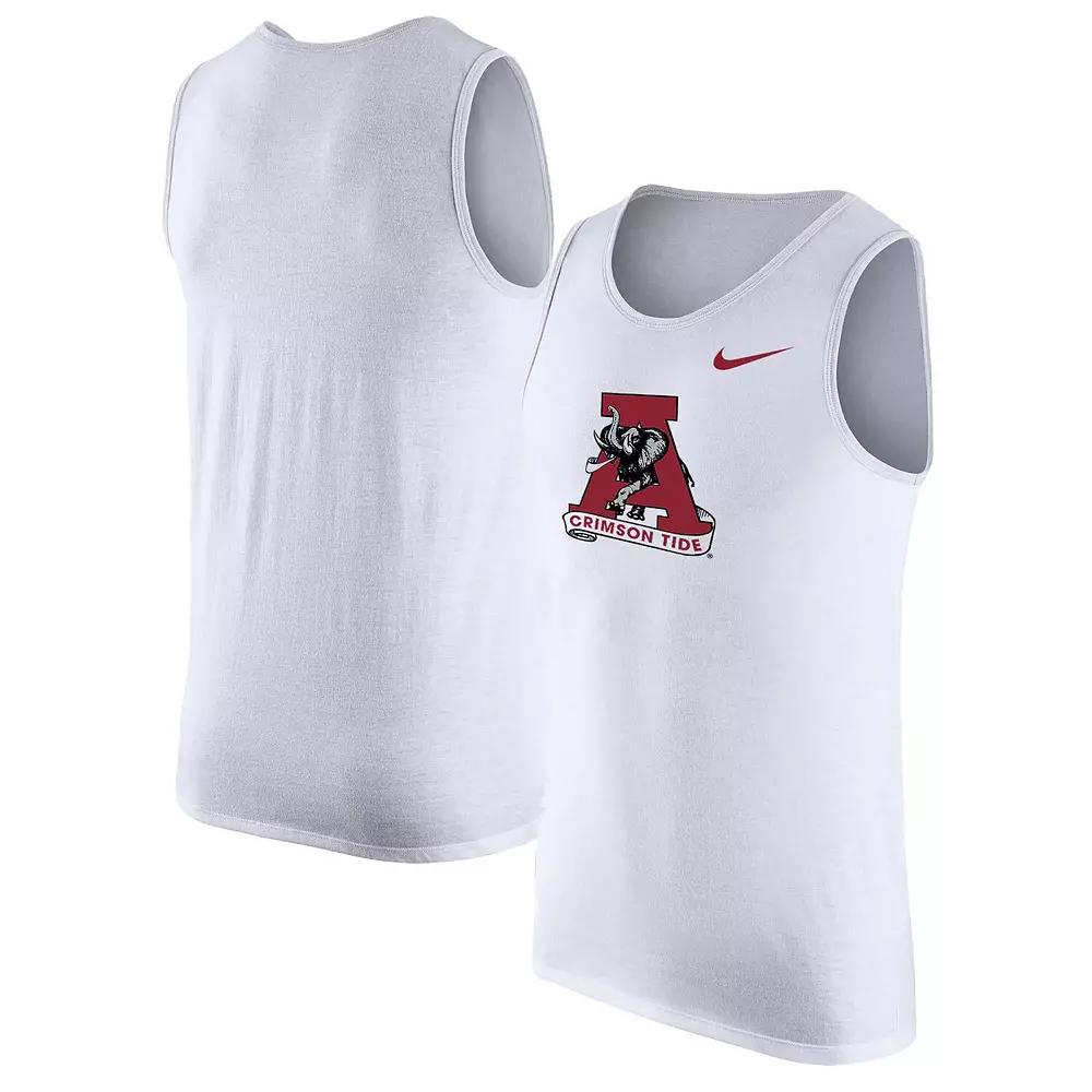 Men's Nike White Alabama Crimson Tide Vintage Logo Performance Tank Top,  Product Image
