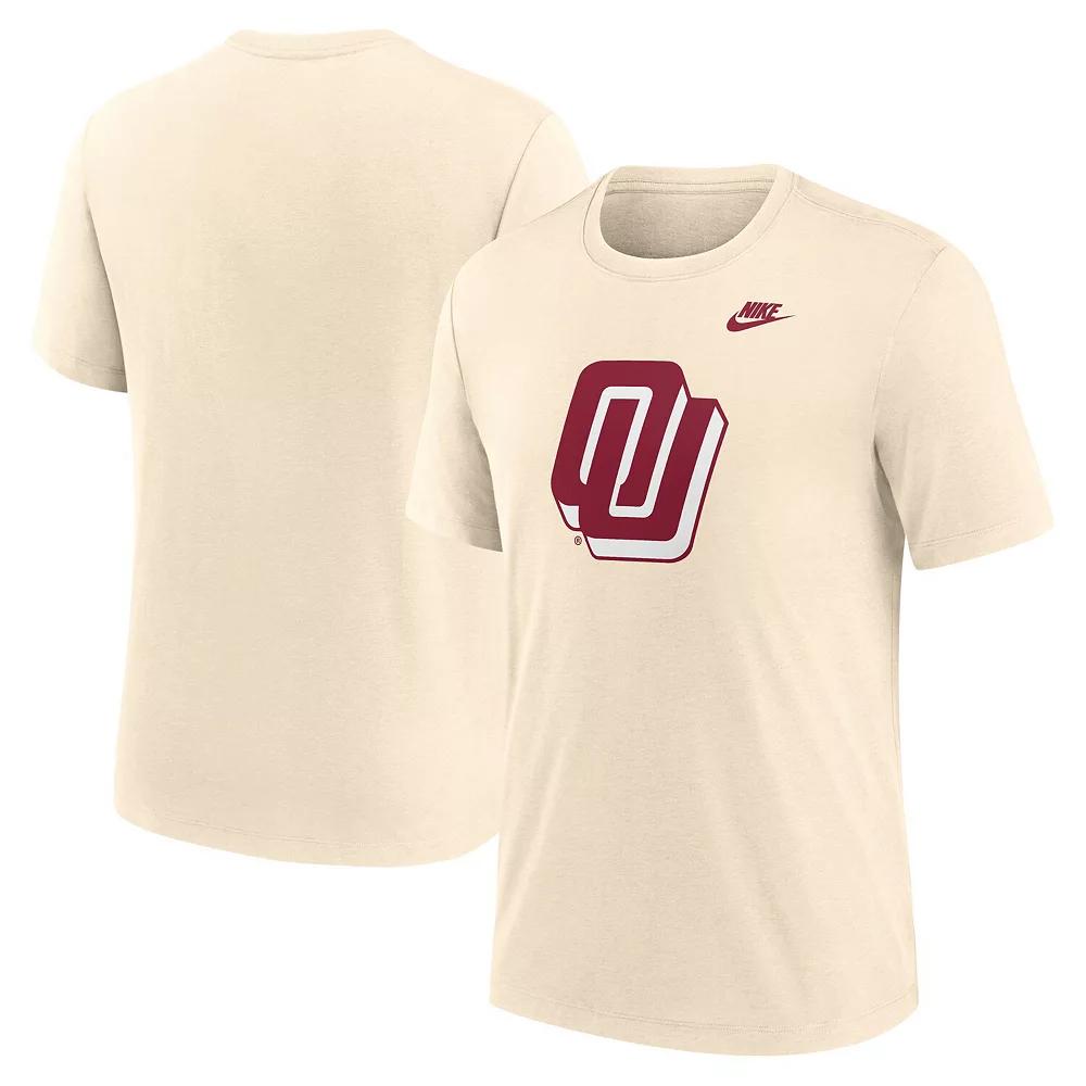 Men's Nike Cream Oklahoma Sooners Vault Logo Tri-Blend T-Shirt,  Product Image