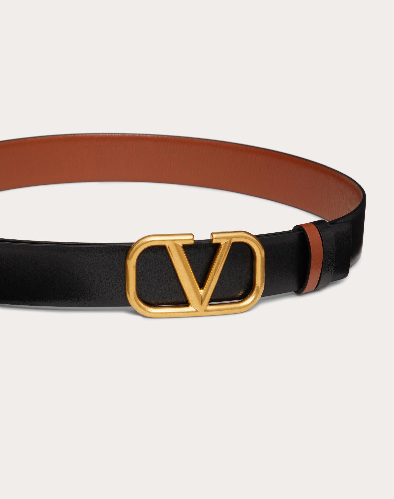 Reversible Vlogo Signature Belt In Glossy Calfskin 30 Mm Product Image