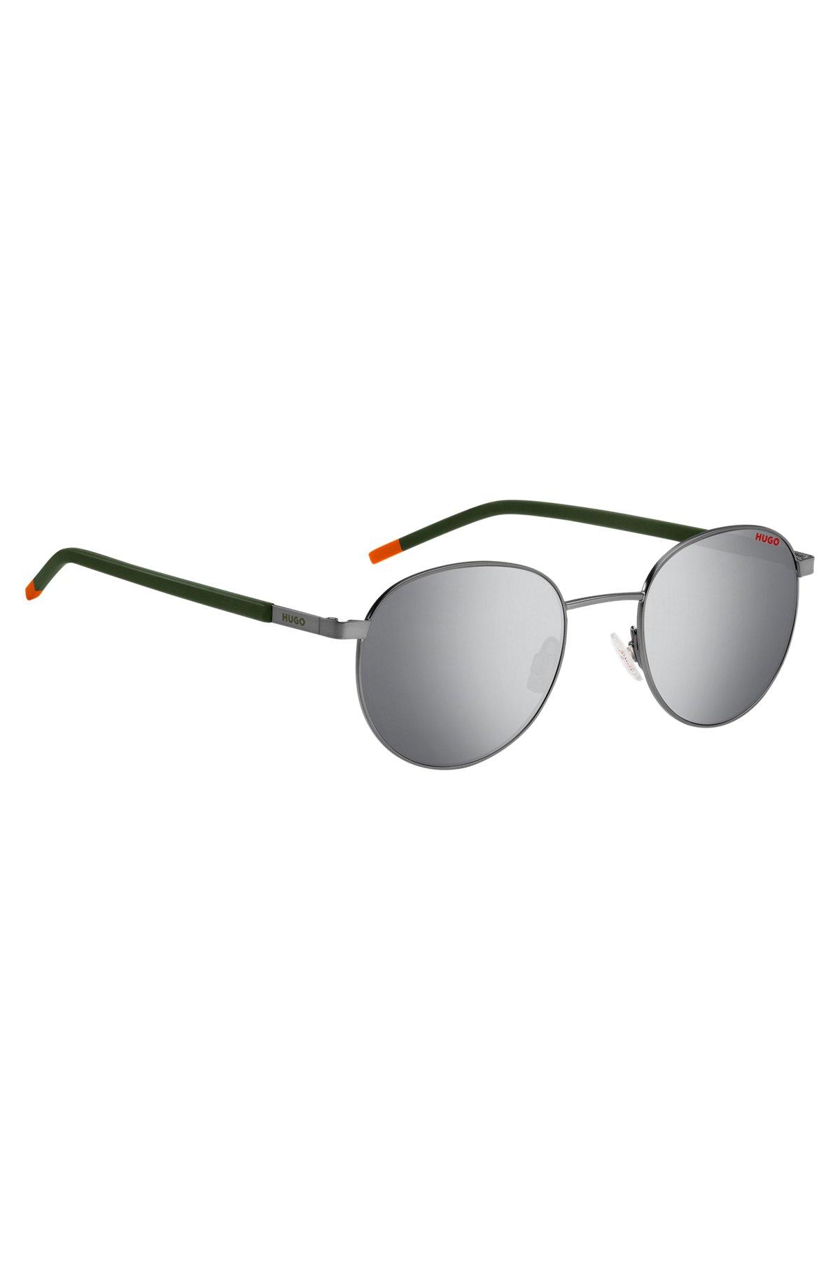 HUGO - Round sunglasses with khaki-colored temples Product Image
