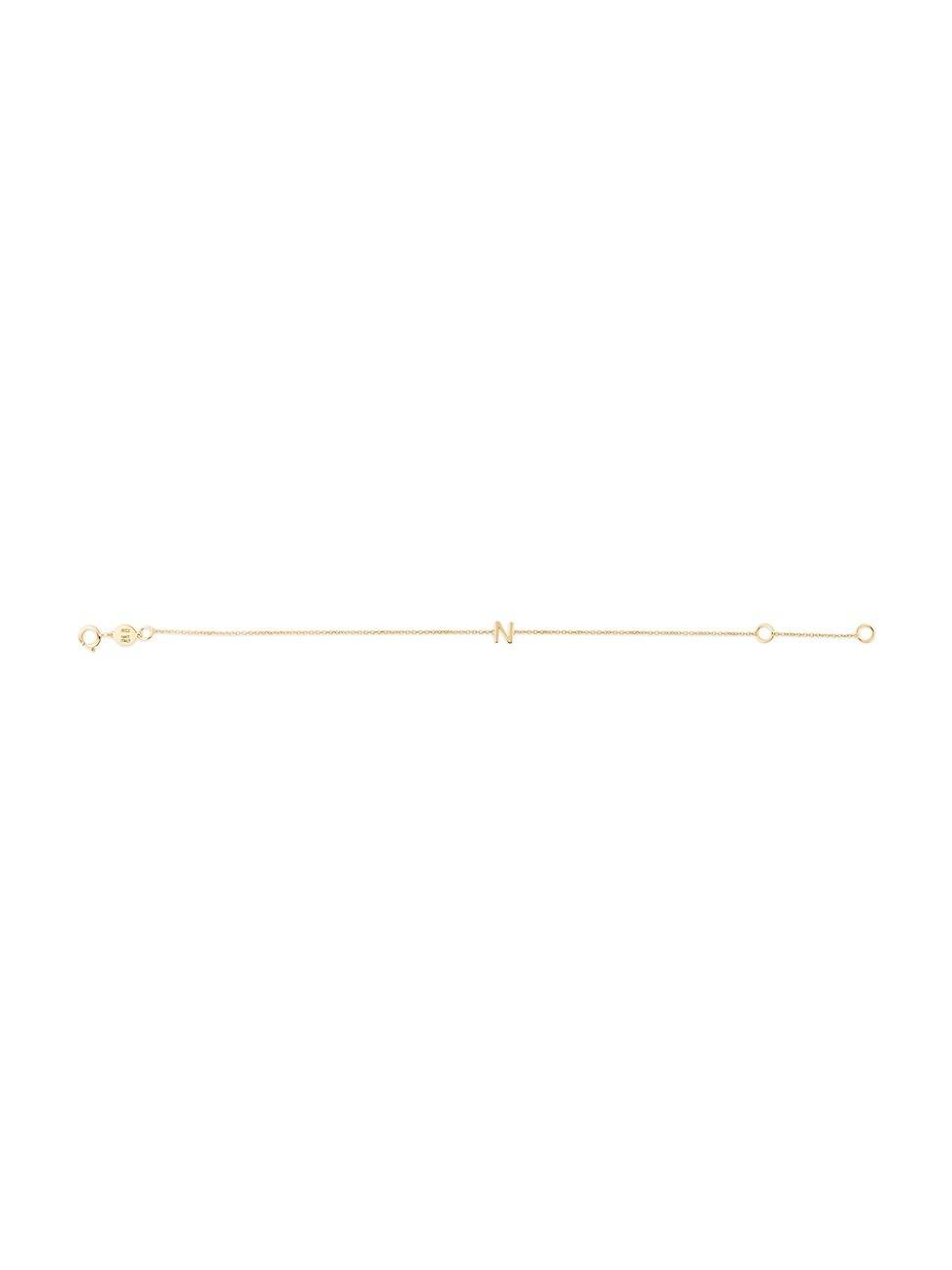 Womens 14K Yellow Gold Initial Charm Bracelet Product Image
