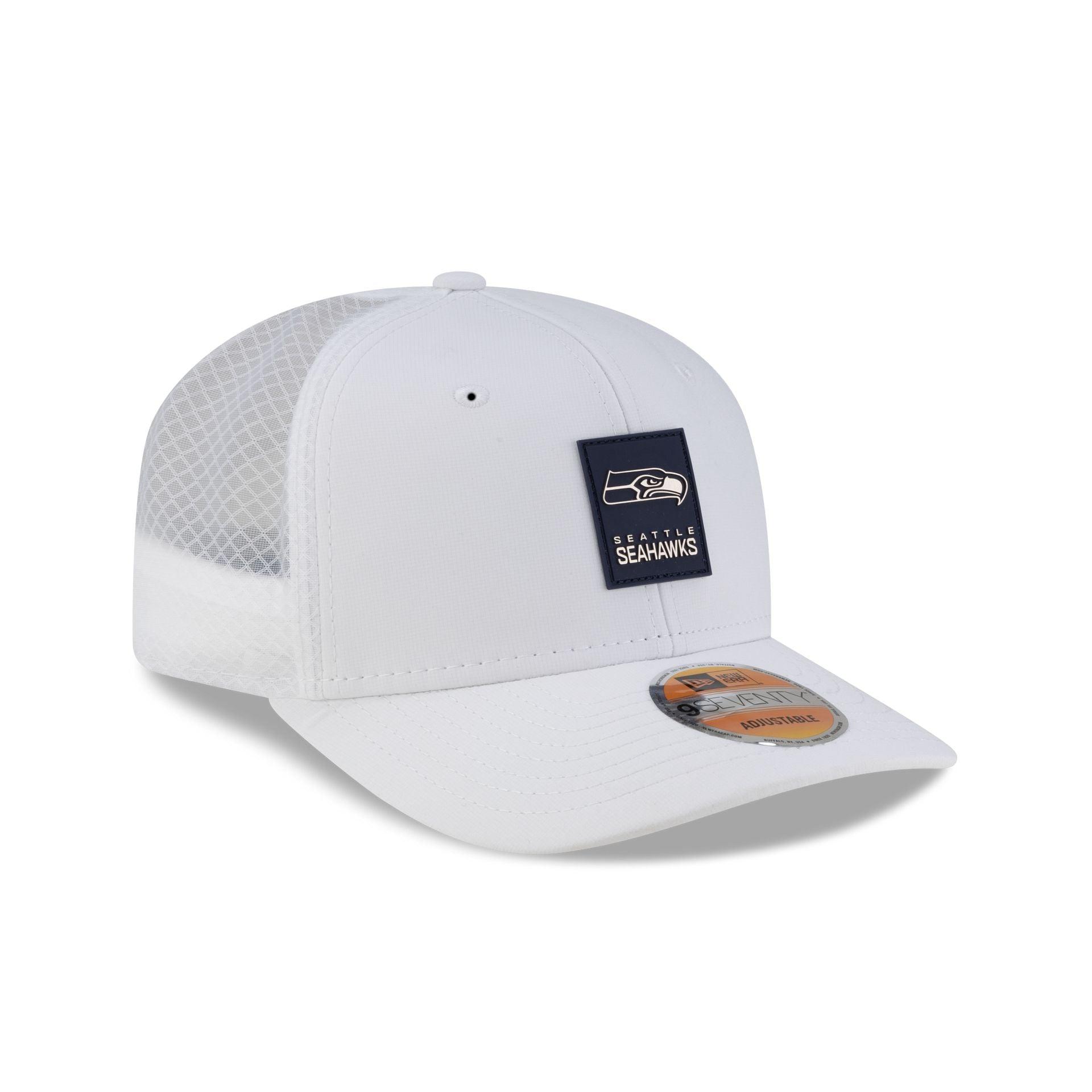 Seattle Seahawks 2025 Sideline Hot Weather White 9SEVENTY Trucker Hat Male Product Image