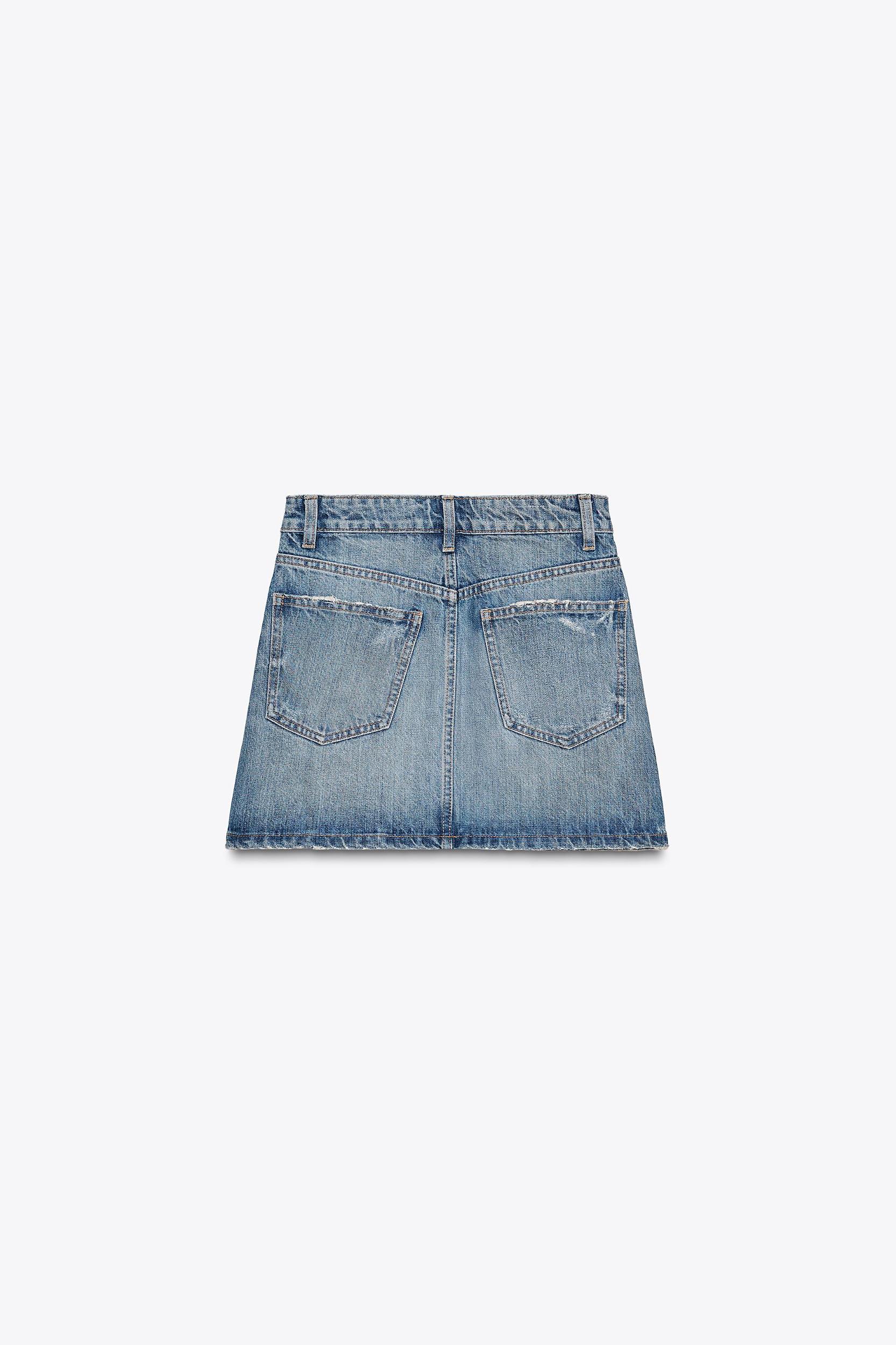 RIPPED TRF DENIM SKIRT Product Image