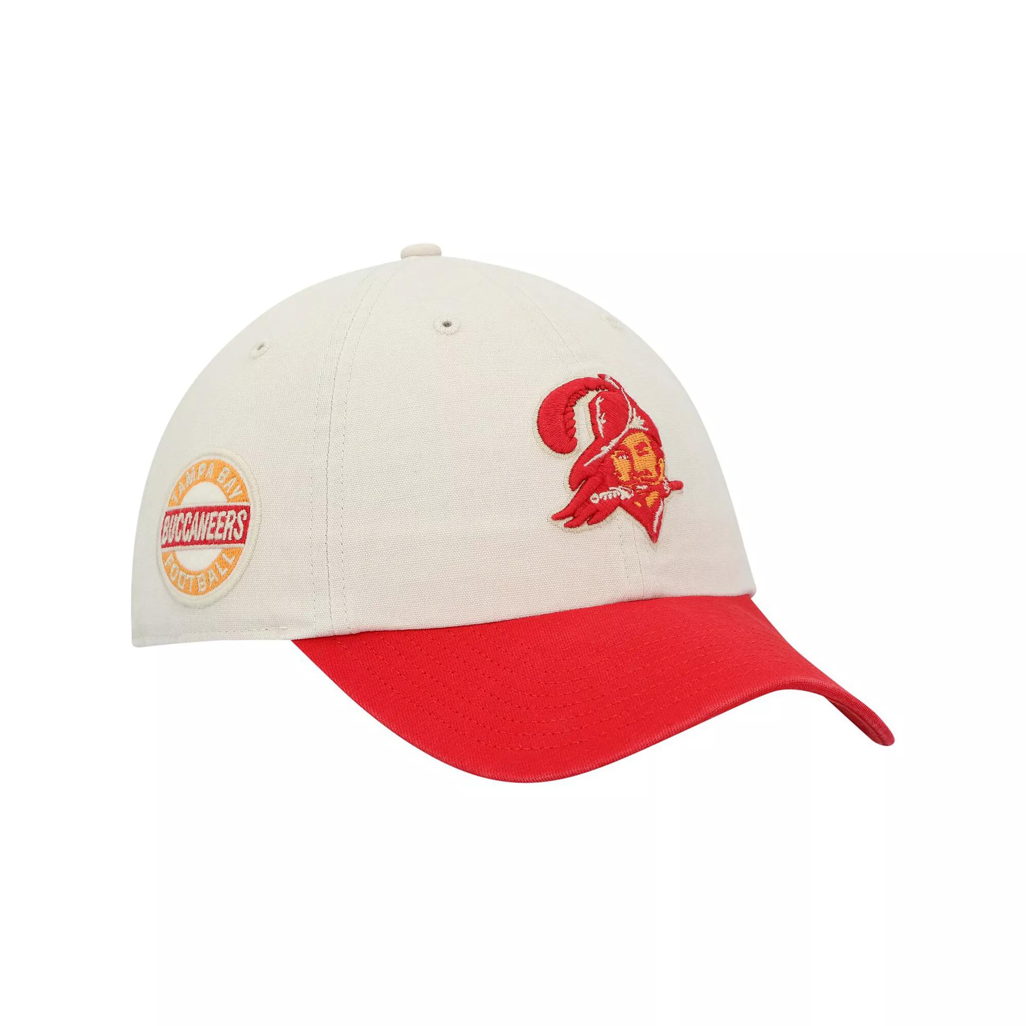 Men's '47 Cream/Red Tampa Bay Buccaneers Sidestep Clean Up Adjustable Hat, Beige Product Image