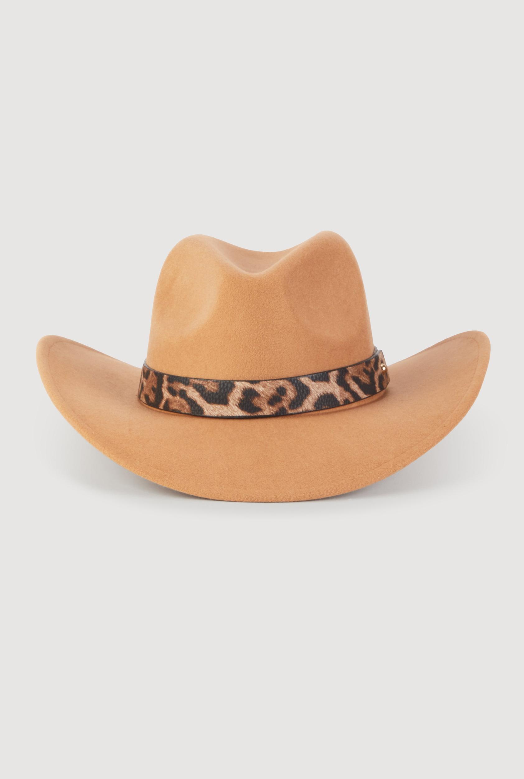 Leopard Print Trim Cowboy Hat Female Product Image