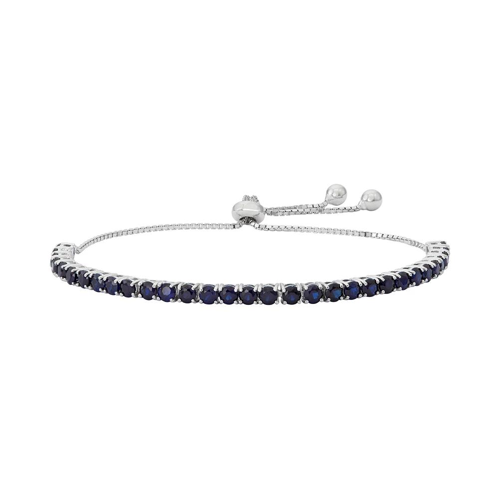 Designs by Gioelli Sterling Silver Lab-Created Sapphire Lariat Bracelet, Women's,  Product Image