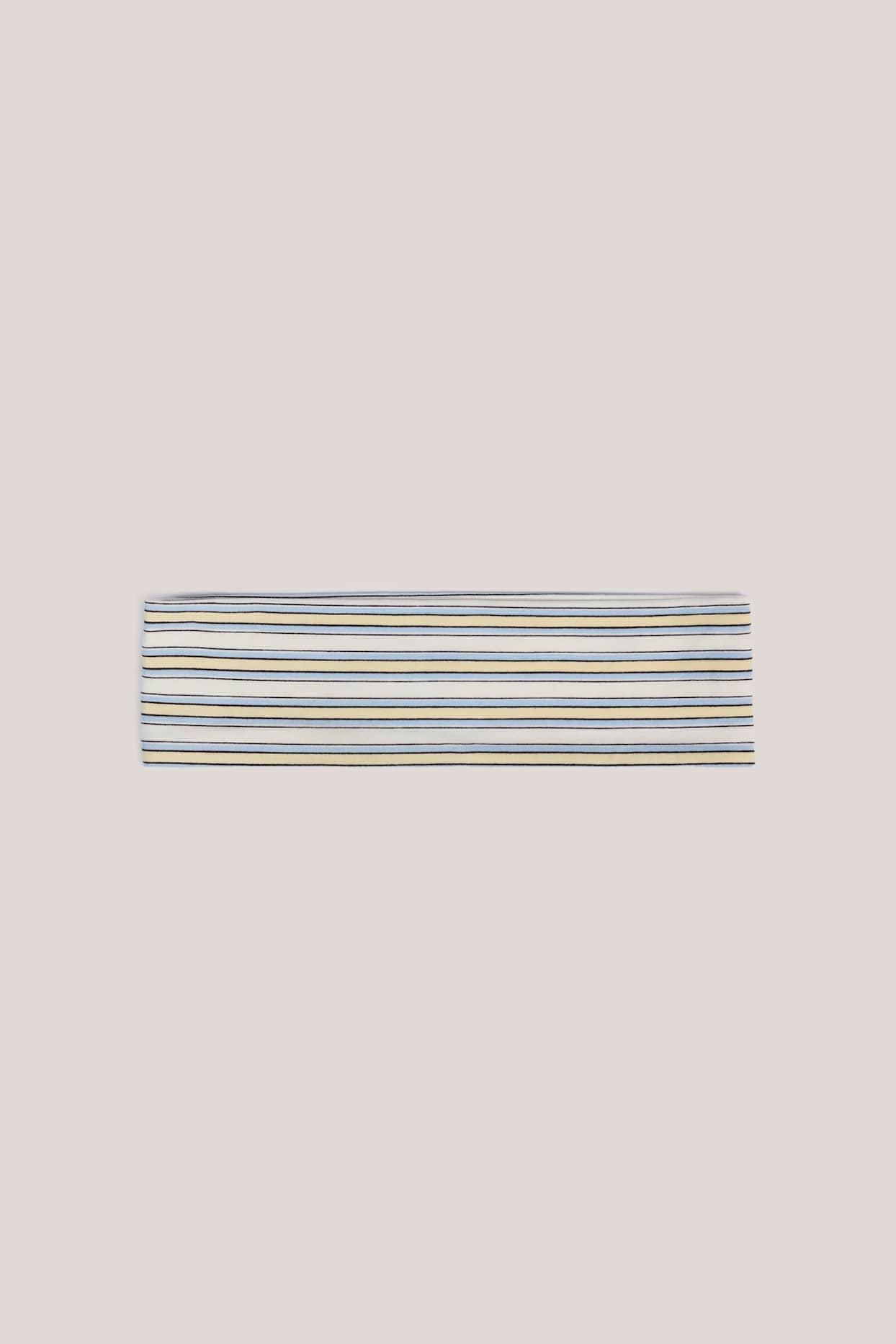 Modal Ribbed Headband in Blue & Yellow Stripe Product Image