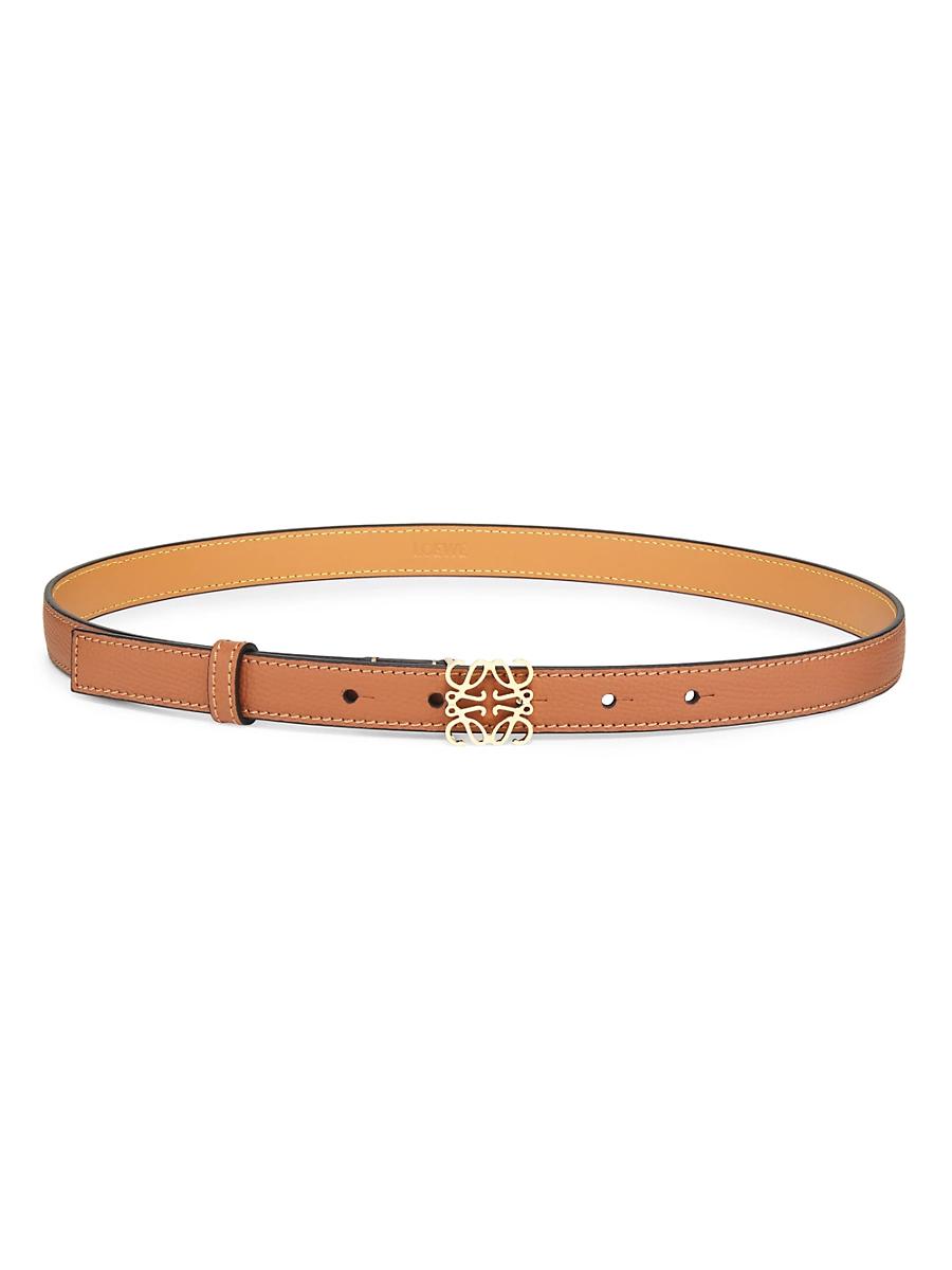 Womens Anagram Pebbled Leather Belt Product Image