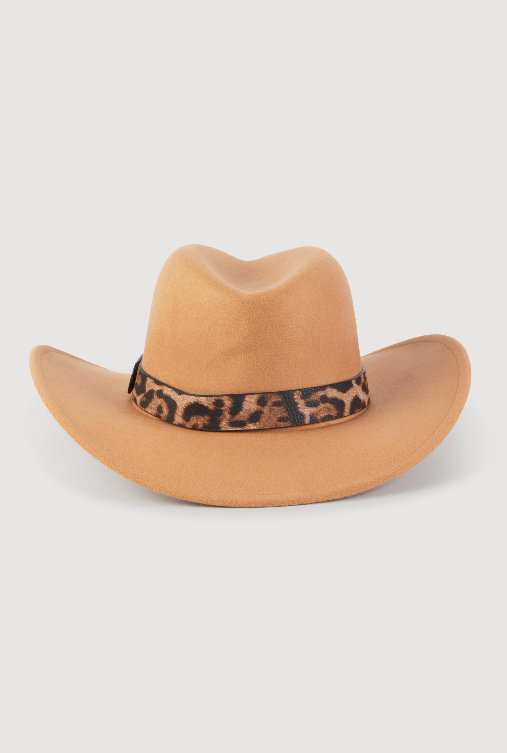Leopard Print Trim Cowboy Hat Female Product Image