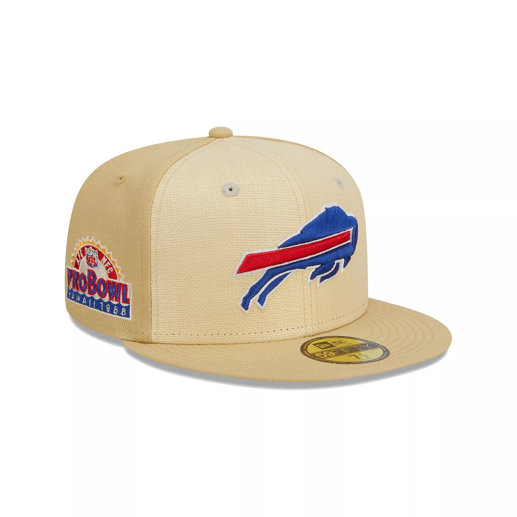 Men's New Era Khaki Buffalo Bills Raffia Front 59FIFTY Fitted Hat, Size: 7 1/4, Beig K Product Image