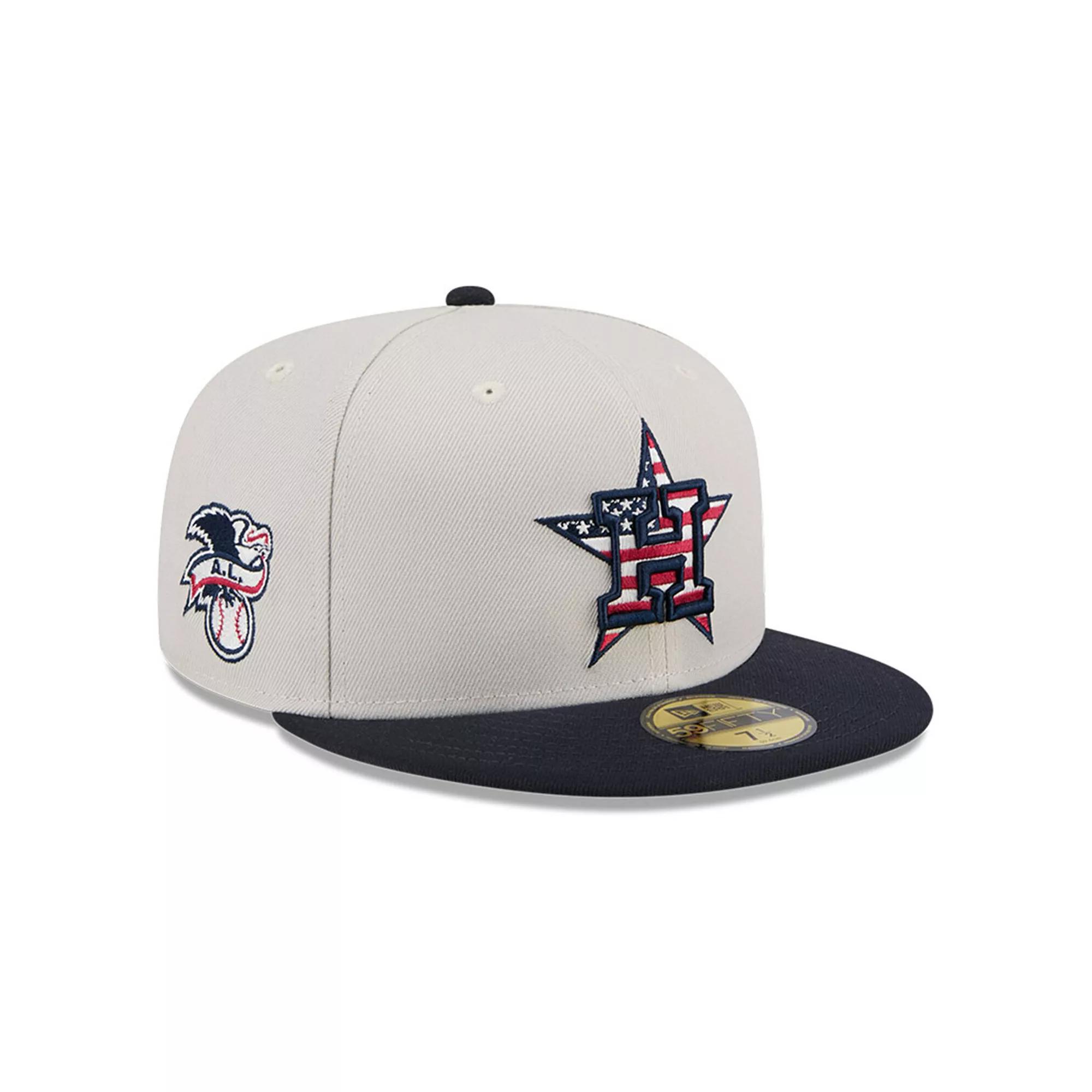 Men's New Era  Khaki/Black Houston Astros 2024 Fourth of July 59FIFTY Fitted Hat, Size: 7 7/8, Beig K Product Image
