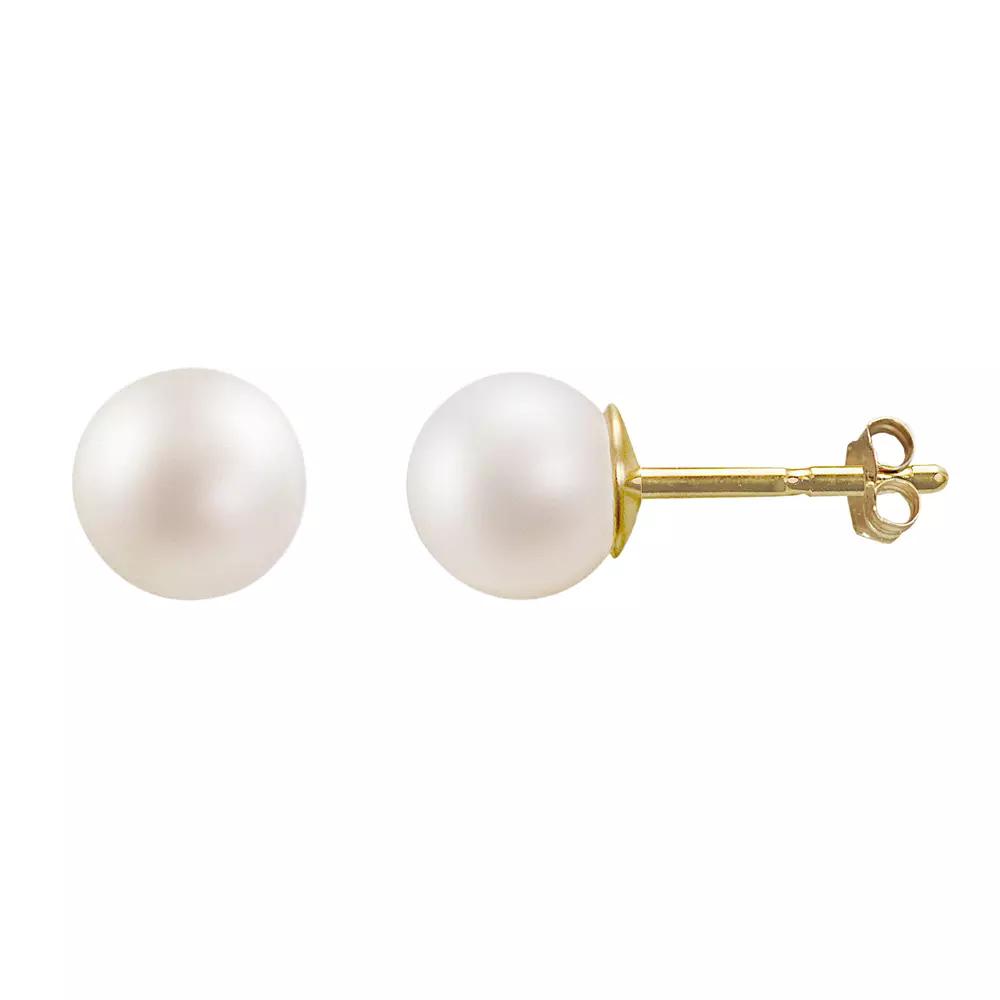 PearLustre by Imperial 10k Gold 8-mm Freshwater Cultured Pearl Stud Earrings, Women's Product Image