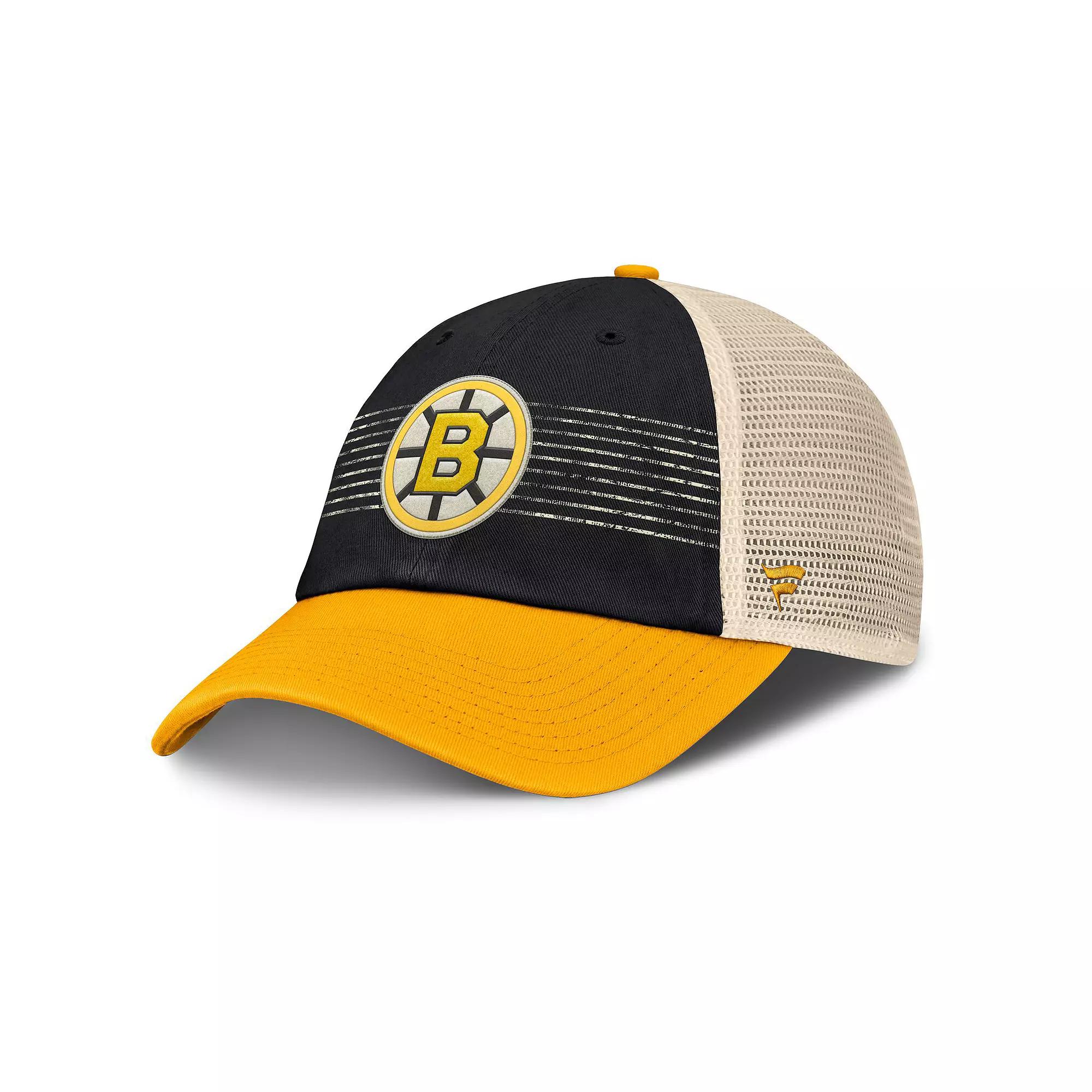 Men's Fanatics Black/Gold Pittsburgh Penguins Heritage Breakaway Trucker Adjustable Hat Product Image