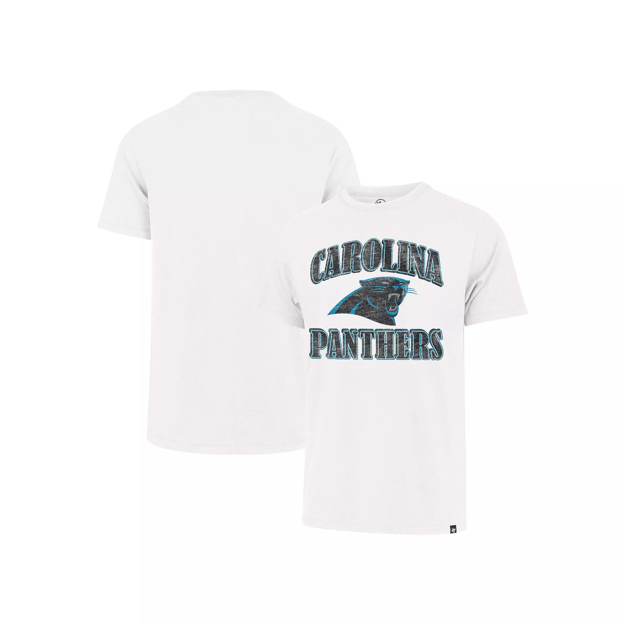 Men's '47 White Carolina Panthers Overrun Franklin T-Shirt,  Product Image