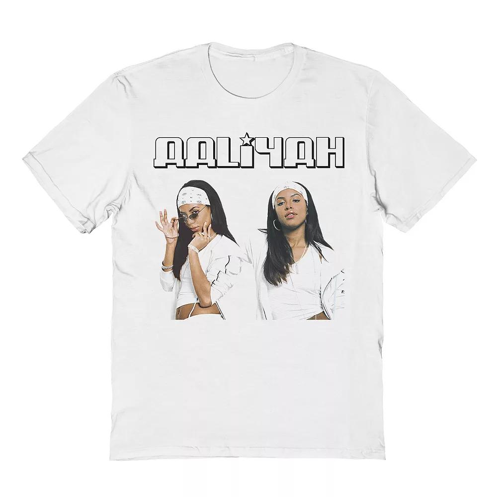 Men's Aaliyah Double Trouble Tee, Size: Small, White Product Image