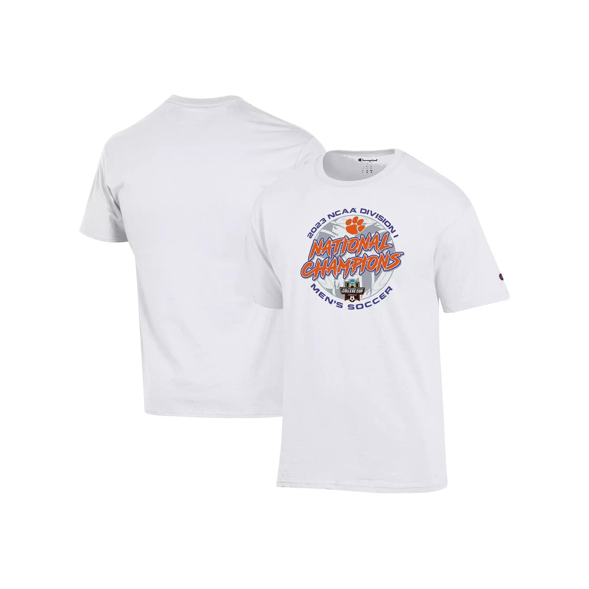 Unisex Champion White Clemson Tigers 2023 NCAA Men's Soccer National Champions Locker Room T-Shirt, Size: Medium Product Image