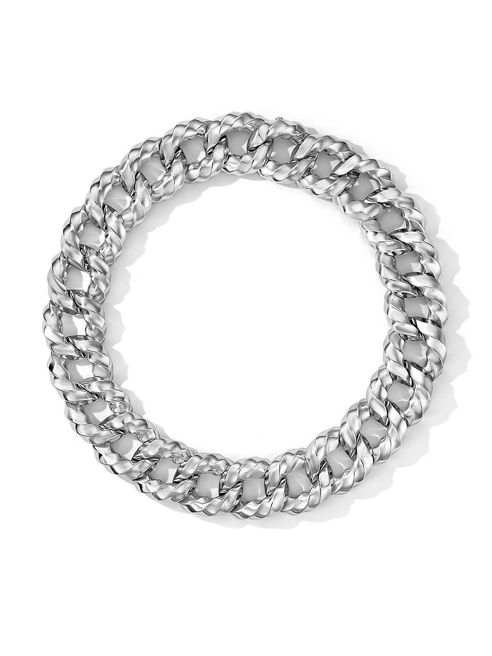 David Yurman Cable Edge Curb Chain Necklace in Recycled Sterling , 16 Product Image
