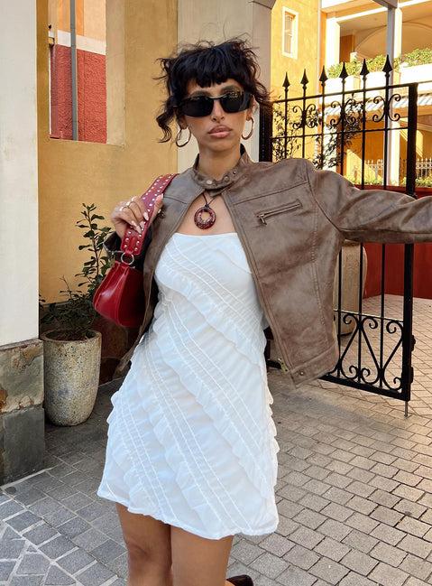 Lars Strapless Mini Dress White Product Image