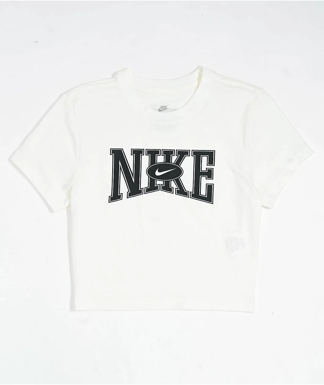 Nike Sportswear Street Logo White Slim Crop T-Shirt Product Image