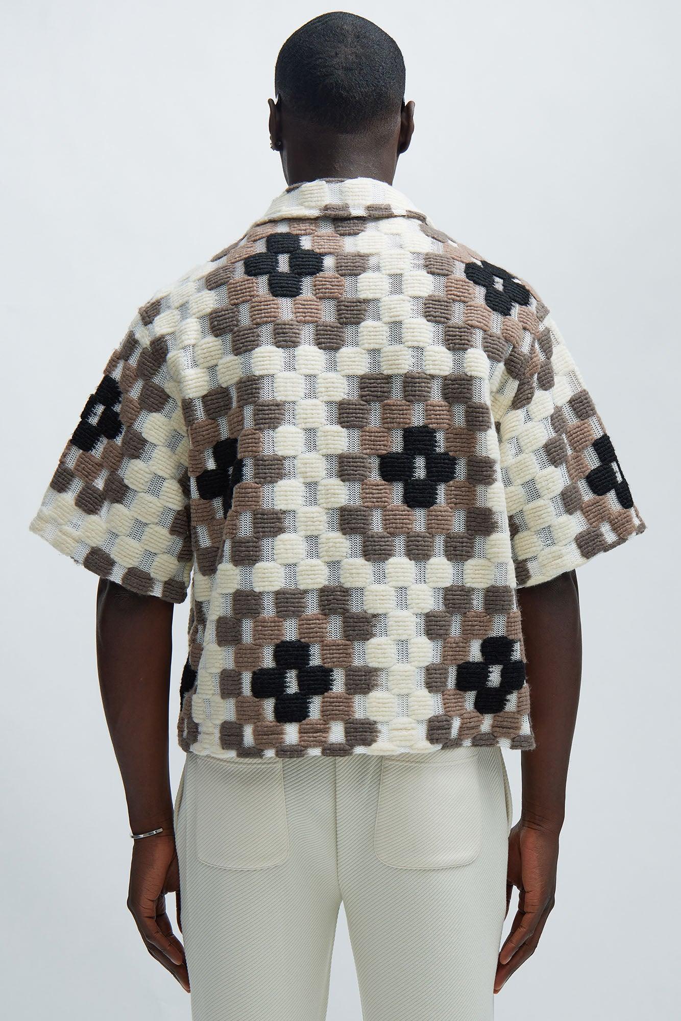Gaston Jacquard Cropped Shirt - Brown/combo Product Image