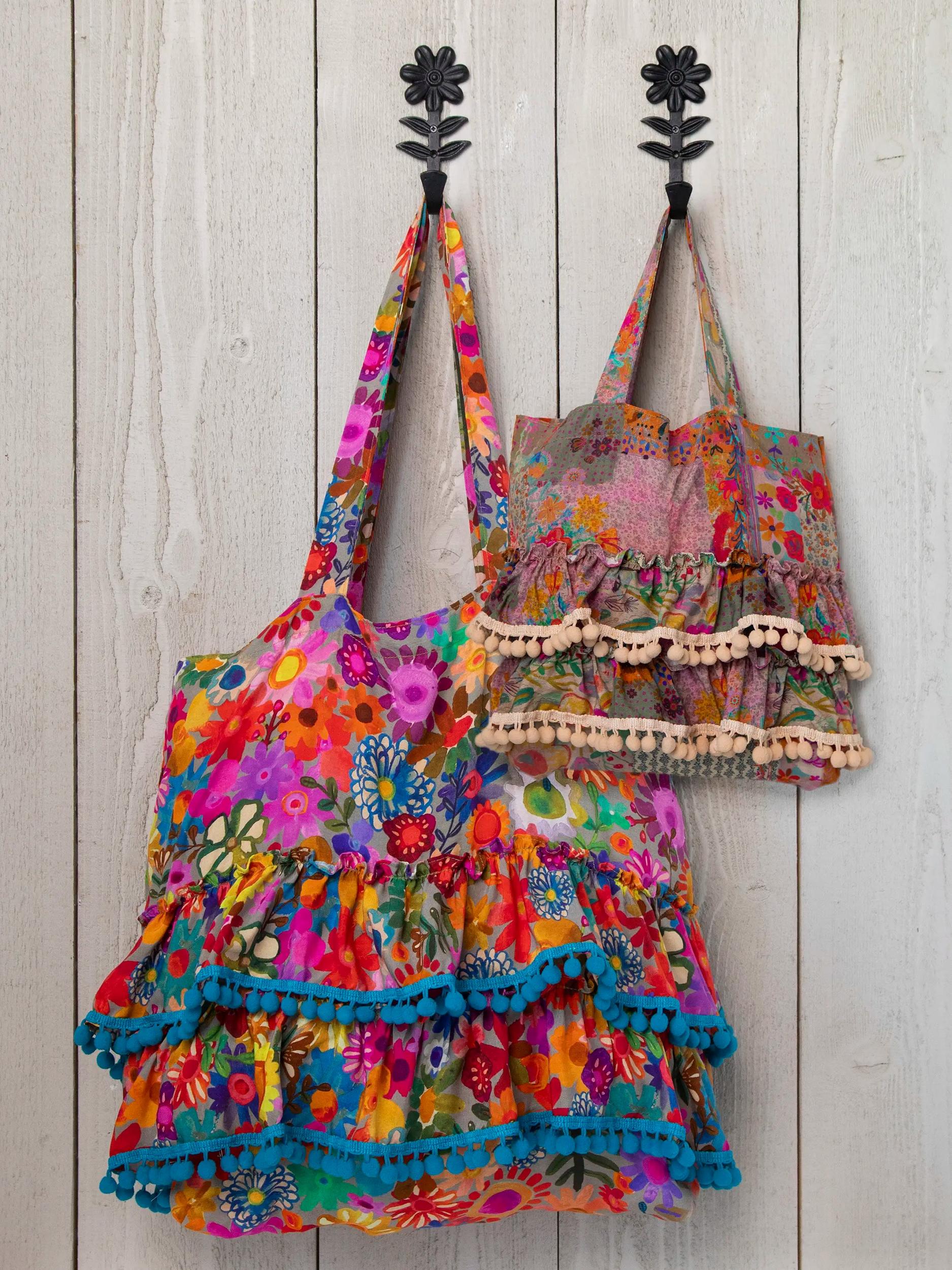 Ruffle Tote Bag - Multi Patchwork Product Image