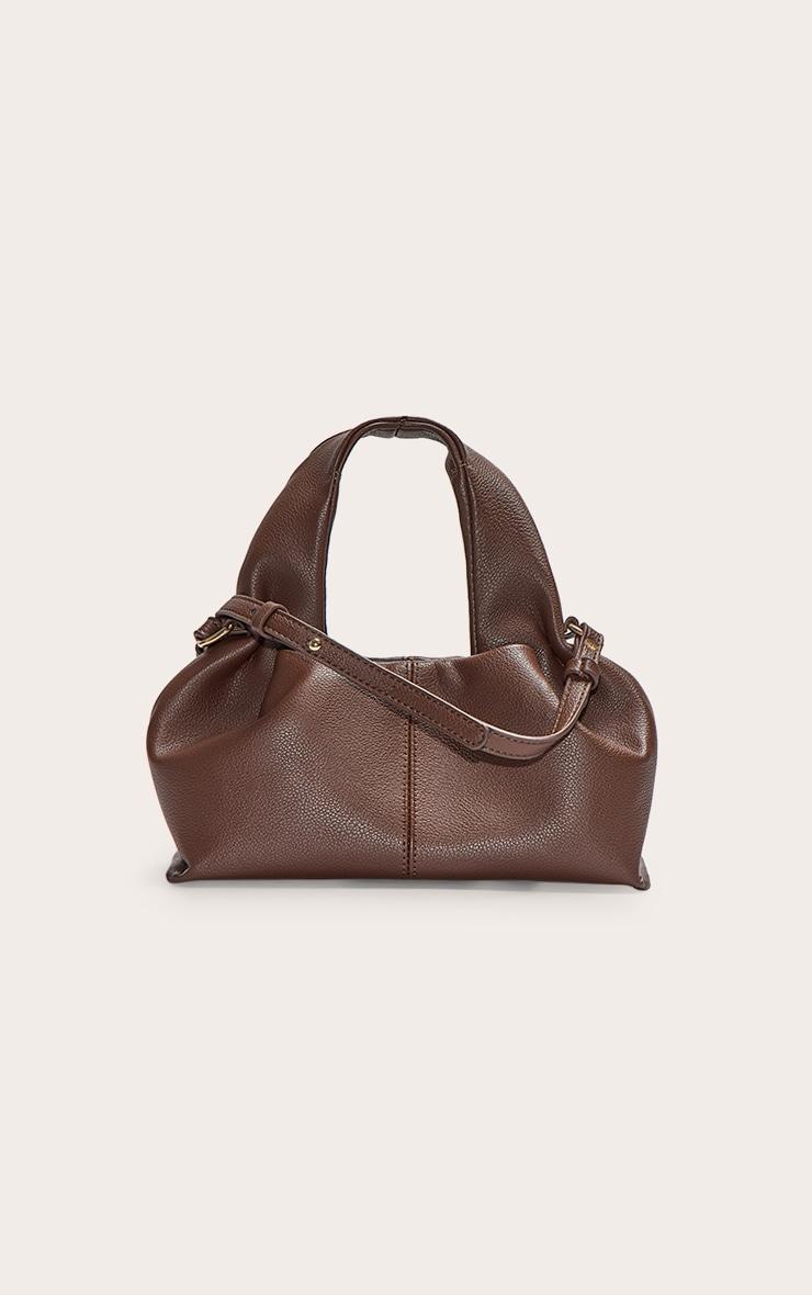 Chocolate Slouchy Mini Pu Handbag Product Image