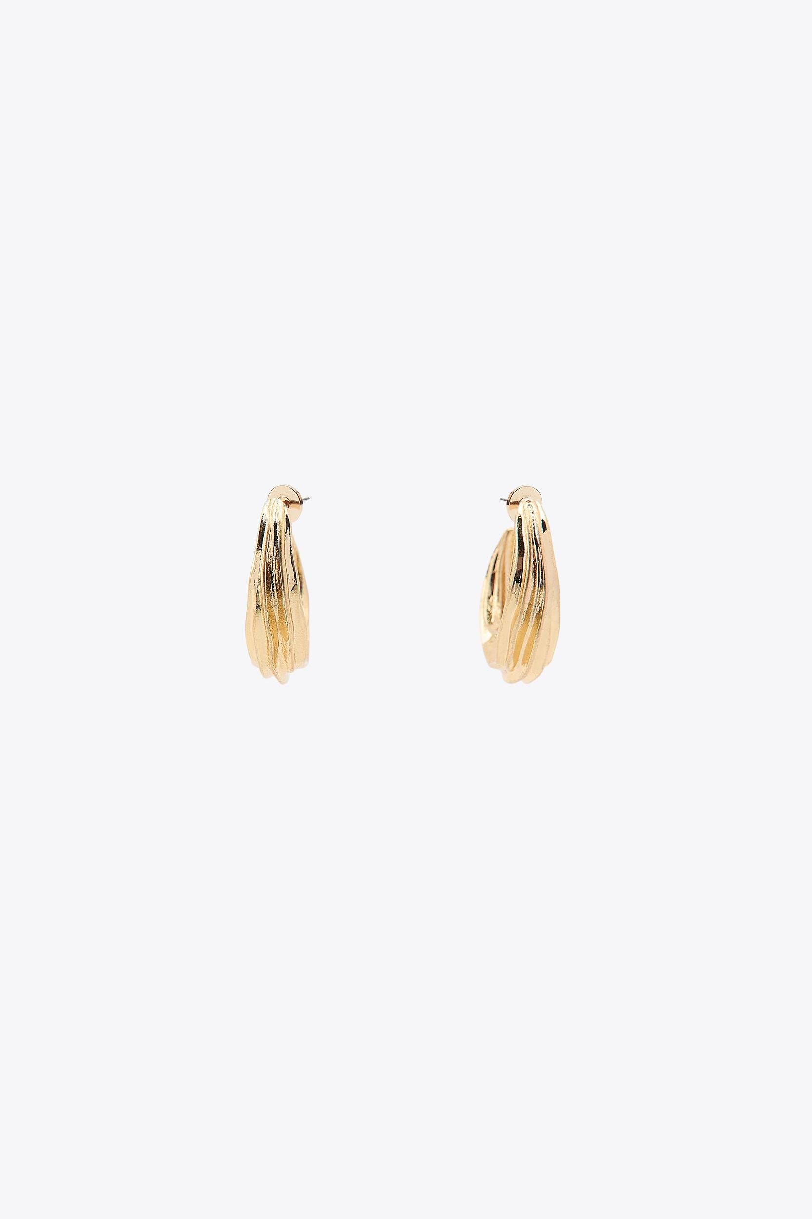 TEXTURED MEDIUM HOOP EARRINGS Product Image