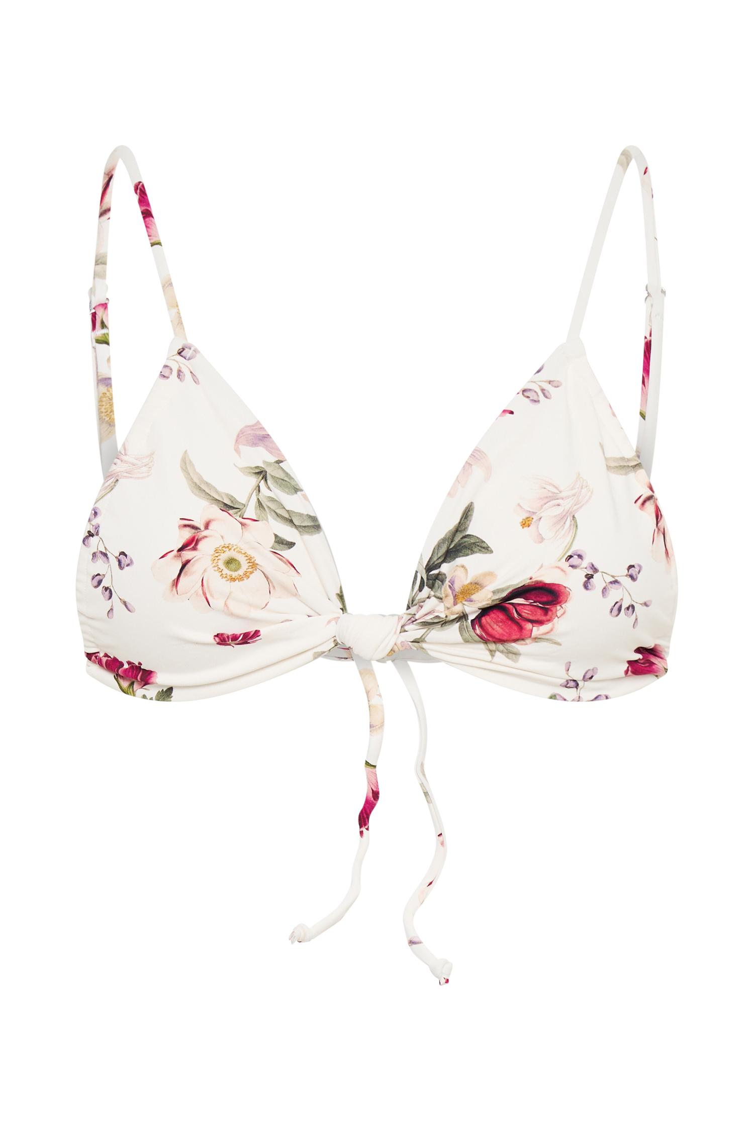 Rosmunda Ruched Bikini Top - Bella Rosa Print Product Image