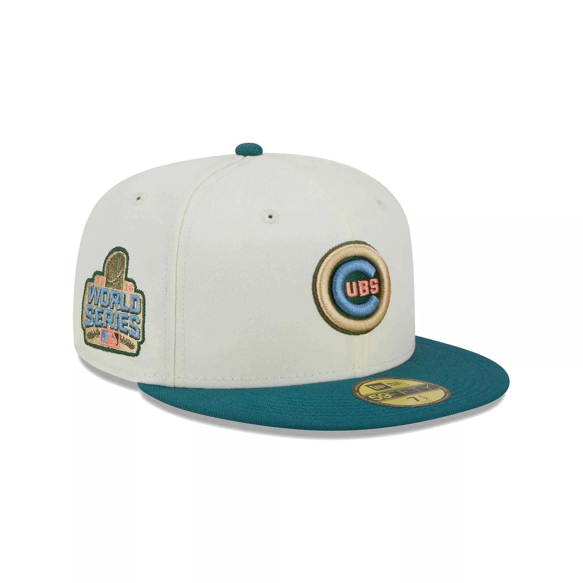 Men's New Era Cream Chicago Cubs Chrome Evergreen 59FIFTY Fitted Hat,  Product Image