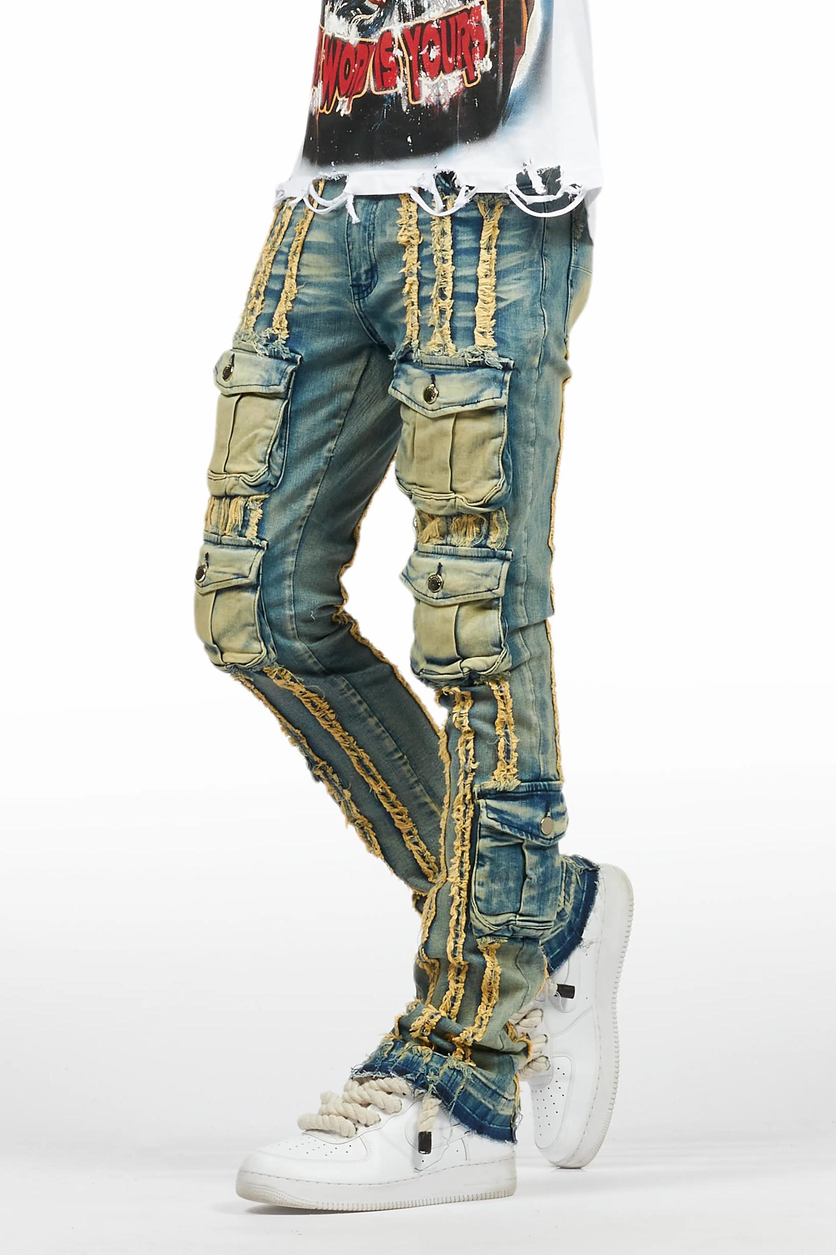 Frey Blue Stacked Flare Jean Male Product Image