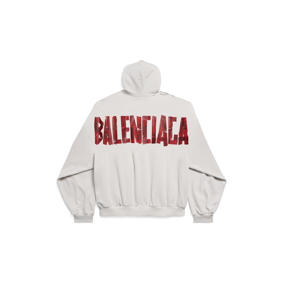 Men's Security Tape Zip-up Hoodie Large Fit in Dirty White/red Product Image