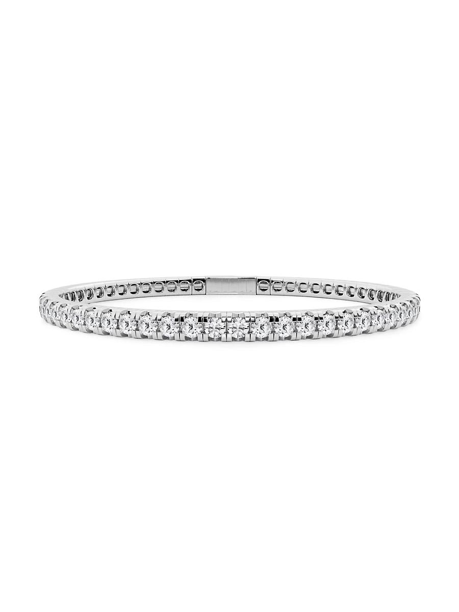 Womens 14K White Gold & Round Lab-Grown Diamond Flexible Tennis Bangle/1.00-10.00 TCW Product Image