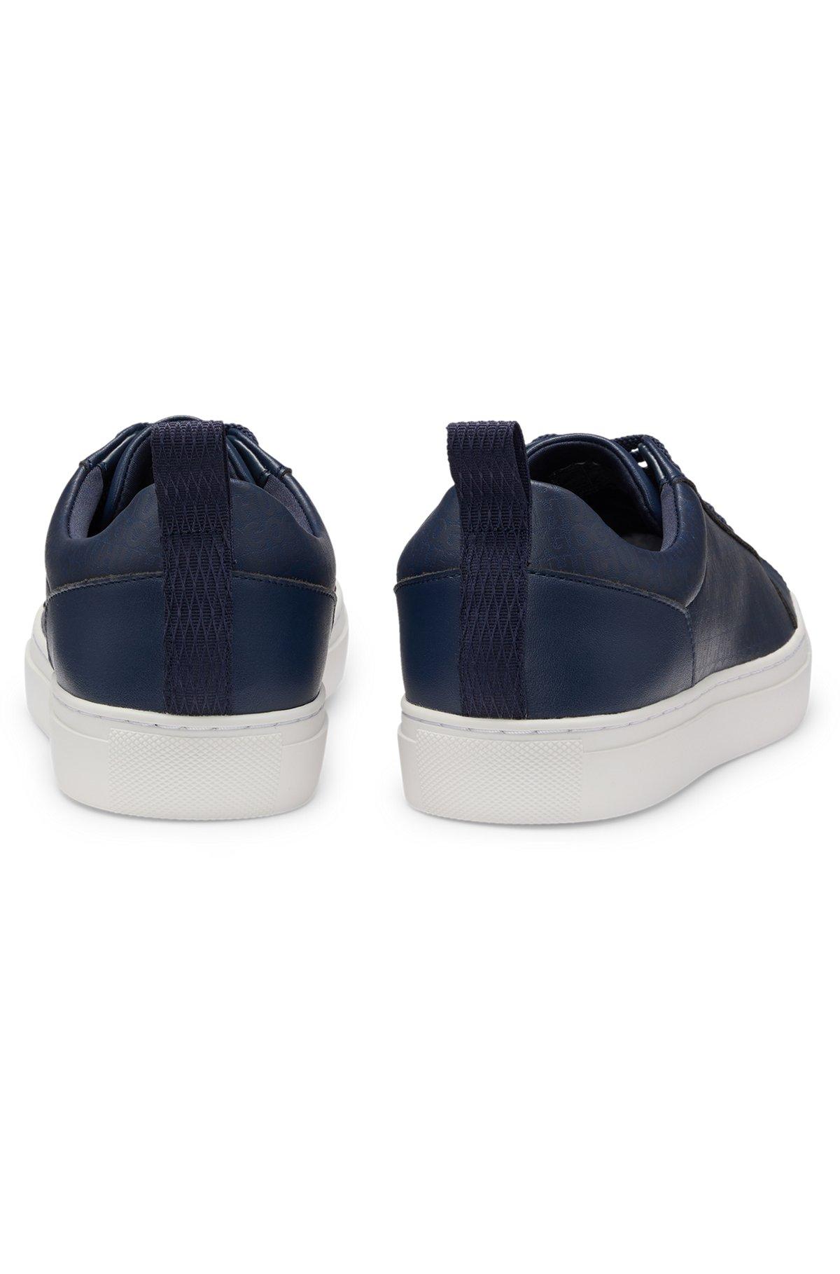 Faux-leather trainers with tonal monograms Product Image